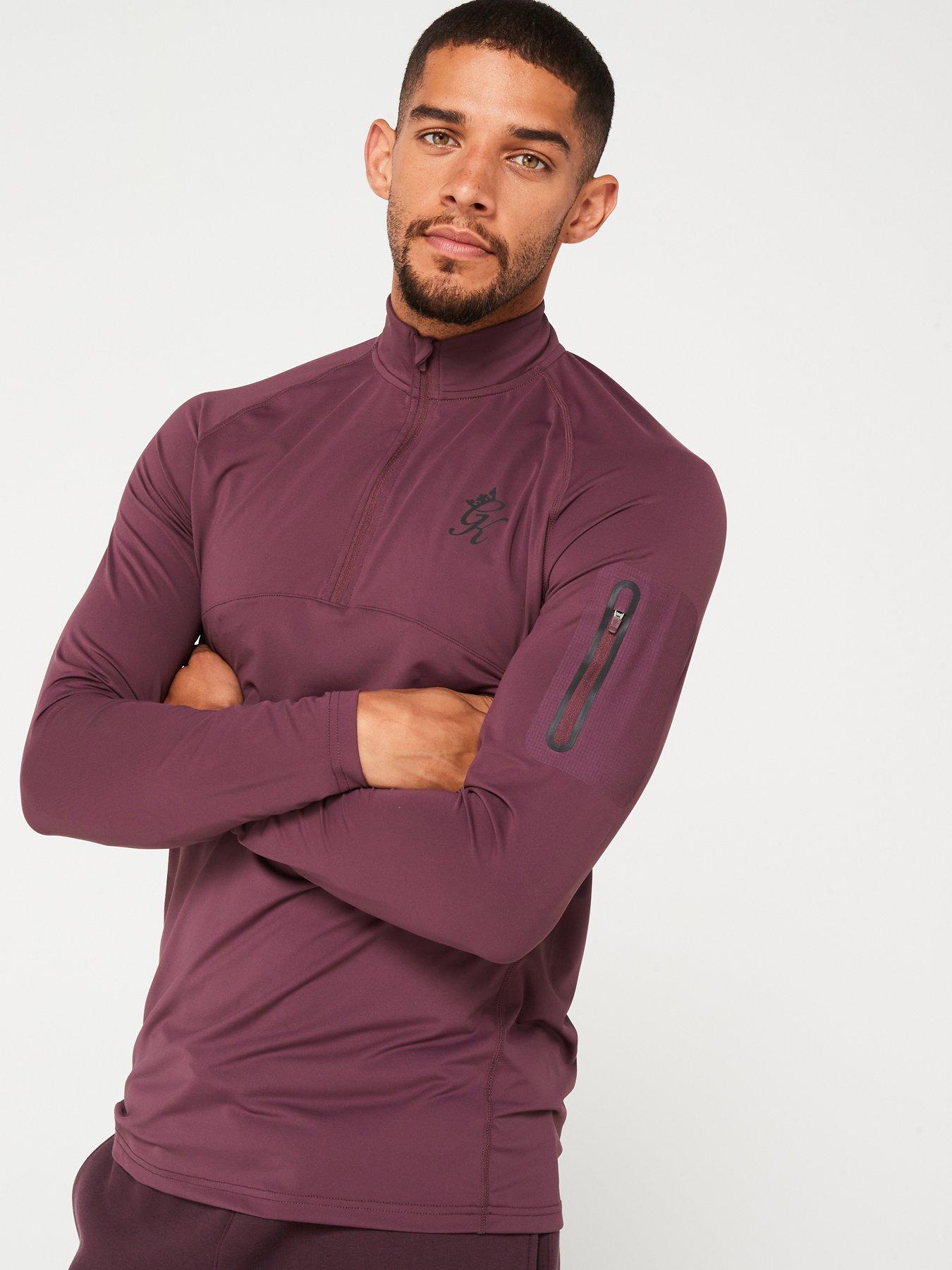undefined Men's Flex 1/4 Zip Funnel Neck Top - Purple