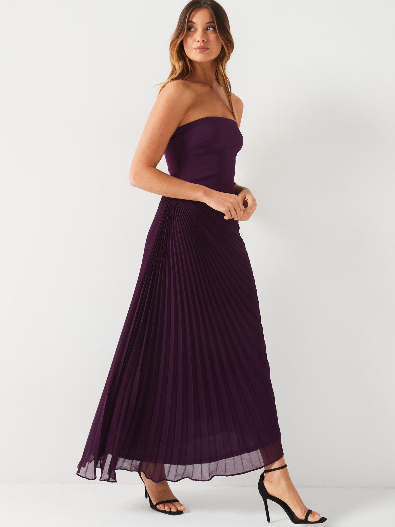 v-by-very-pleated-skirt-bandeau-maxi-dress-purpleback