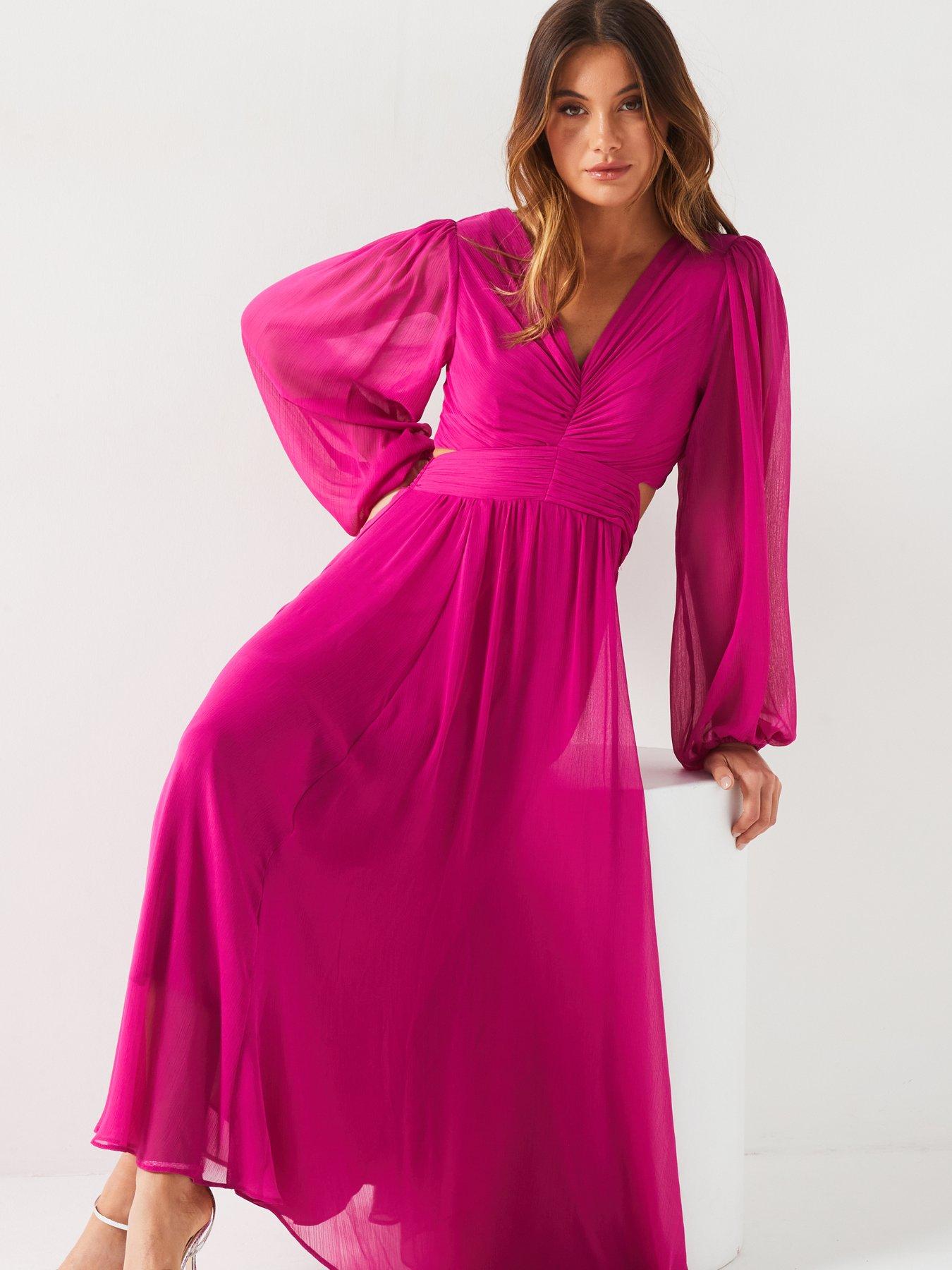 v-by-very-cut-out-detail-maxi-dress-pinkdetail