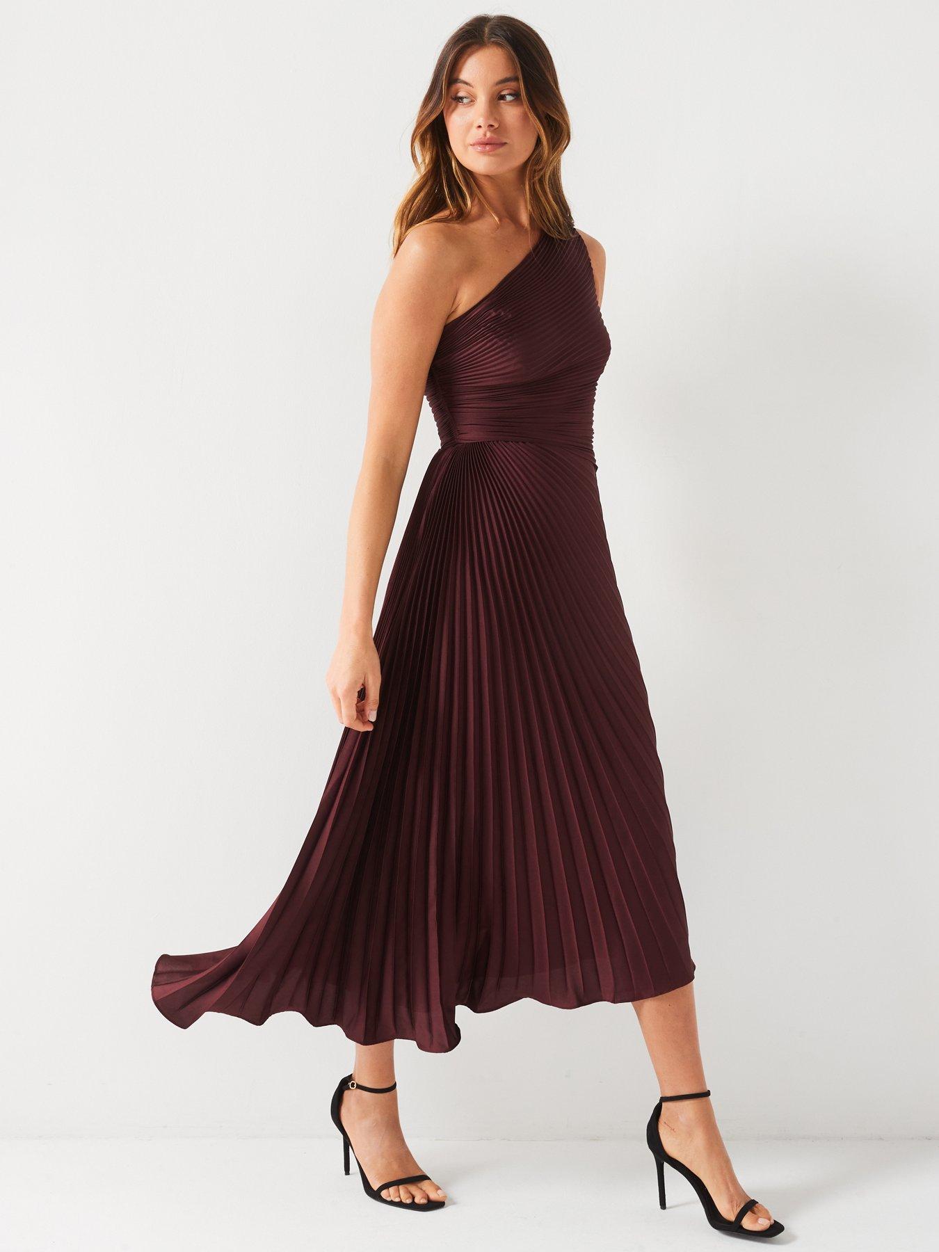 v-by-very-one-shoulder-pleated-satin-midi-dress-brownback