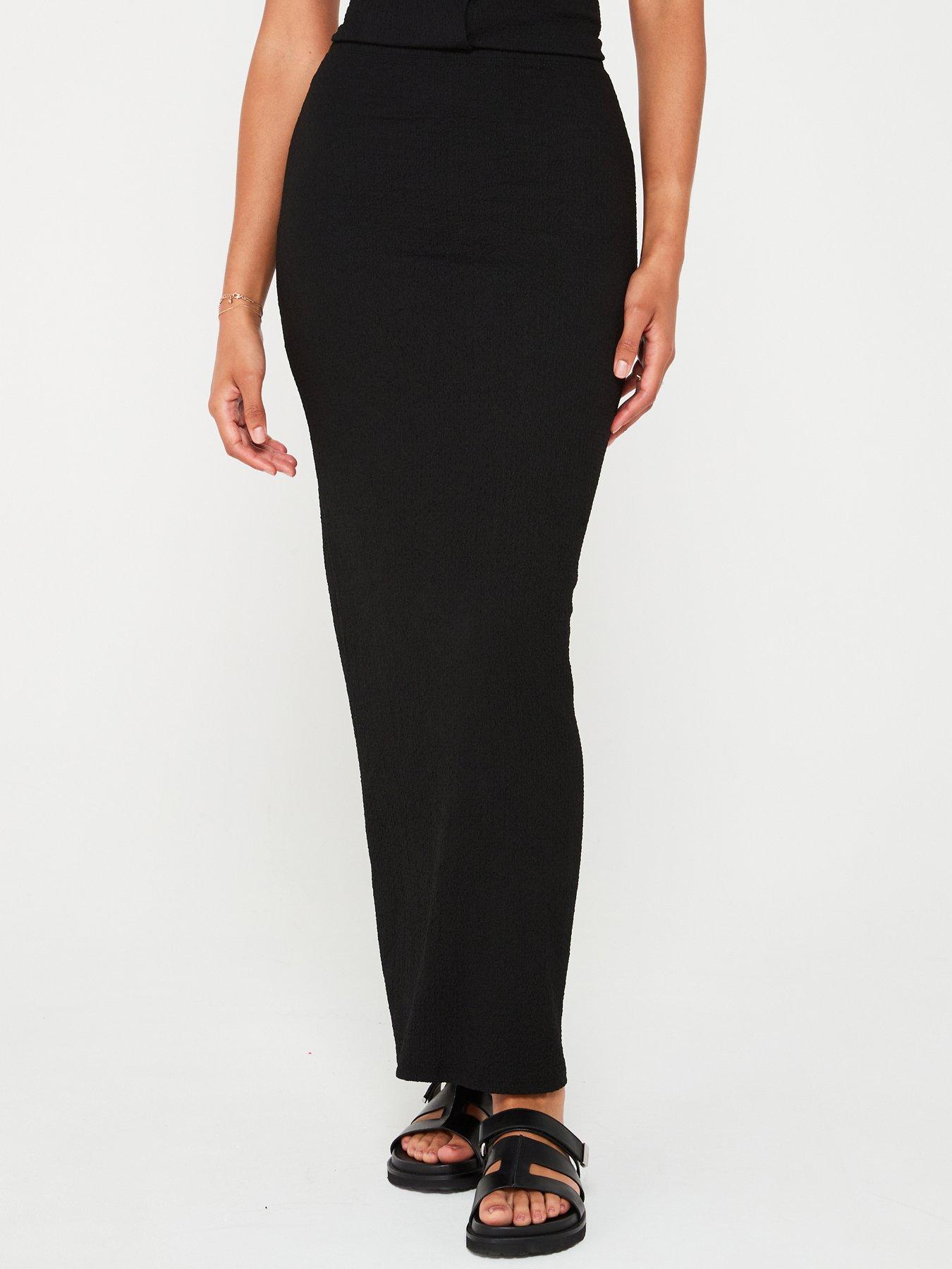 v-by-very-crinkle-midi-skirt-blackfront