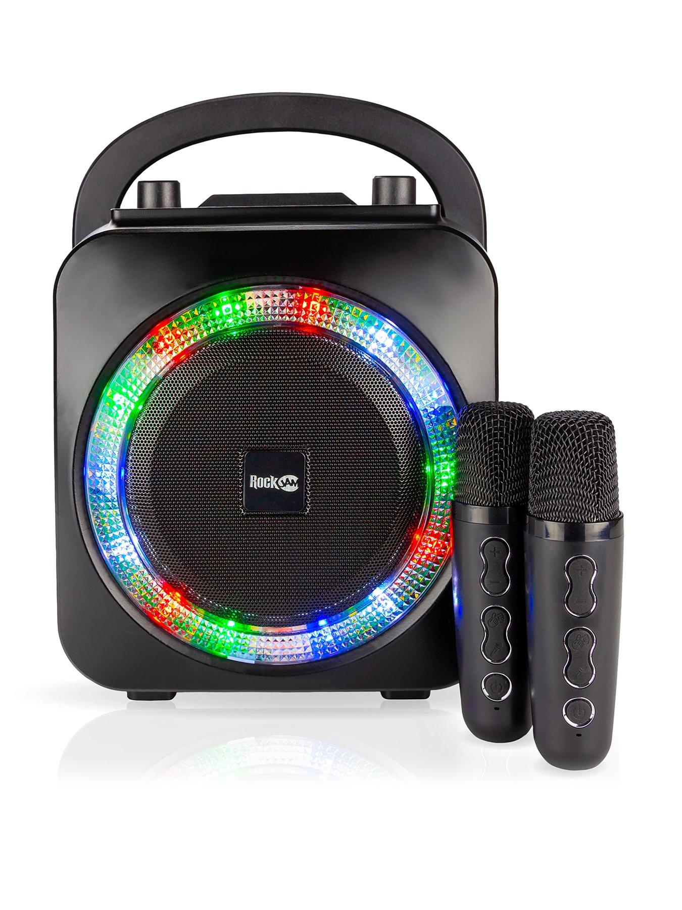 rockjam-rockjam-party-speaker-2024-model-ps150pl-black-with-2-wireless-mics