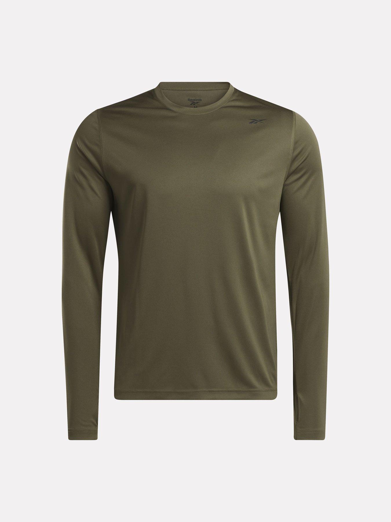 reebok-mens-training-train-long-sleeve-tech-t-shirt-greenoutfit