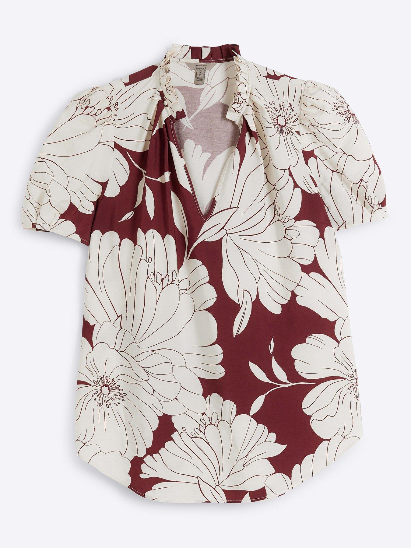 river-island-floral-print-v-neck-blouse-dark-reddetail