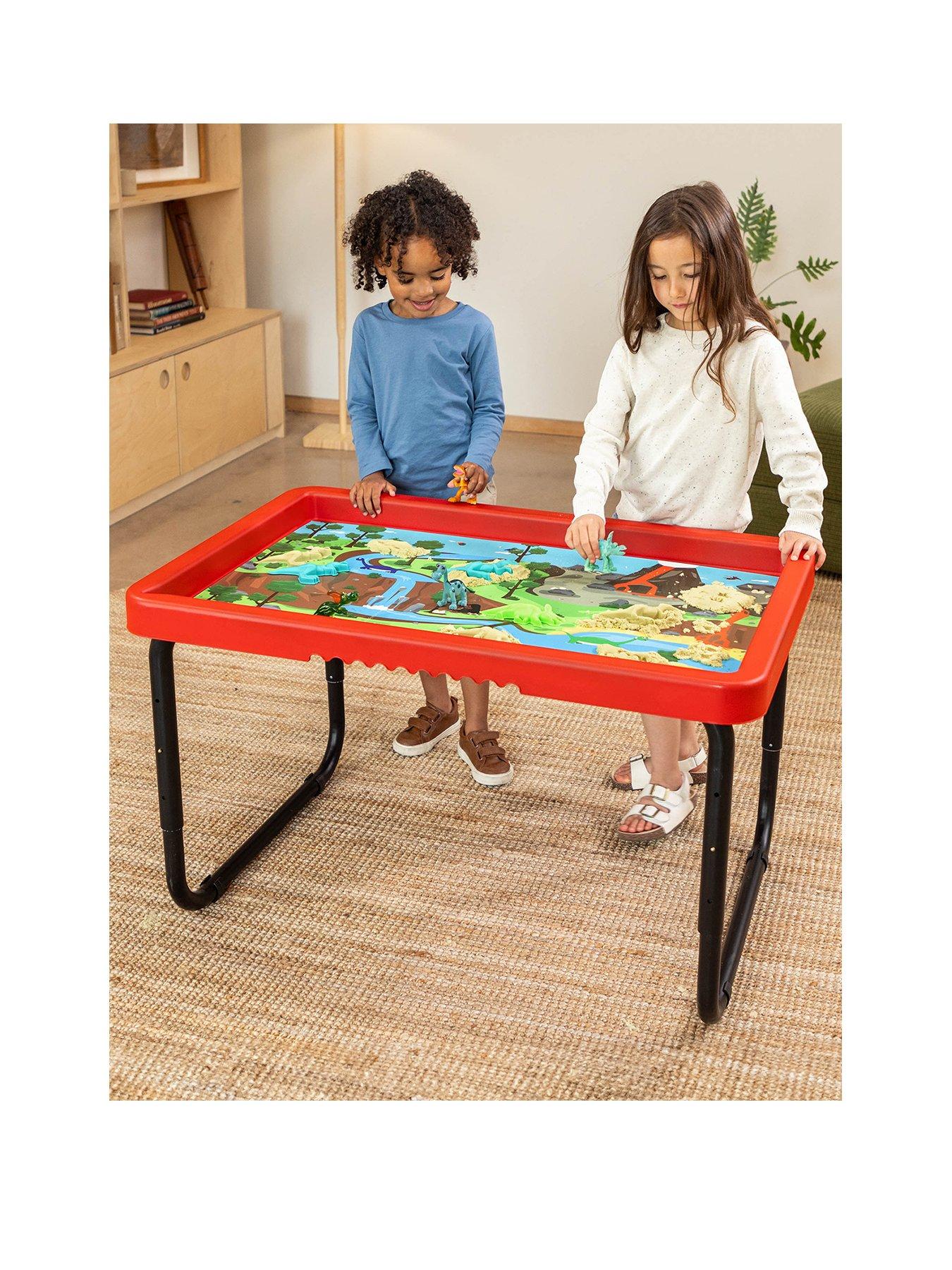 Toyrific Play Tray Activity Table with Sea Life and Dinosaur Play Mat Set