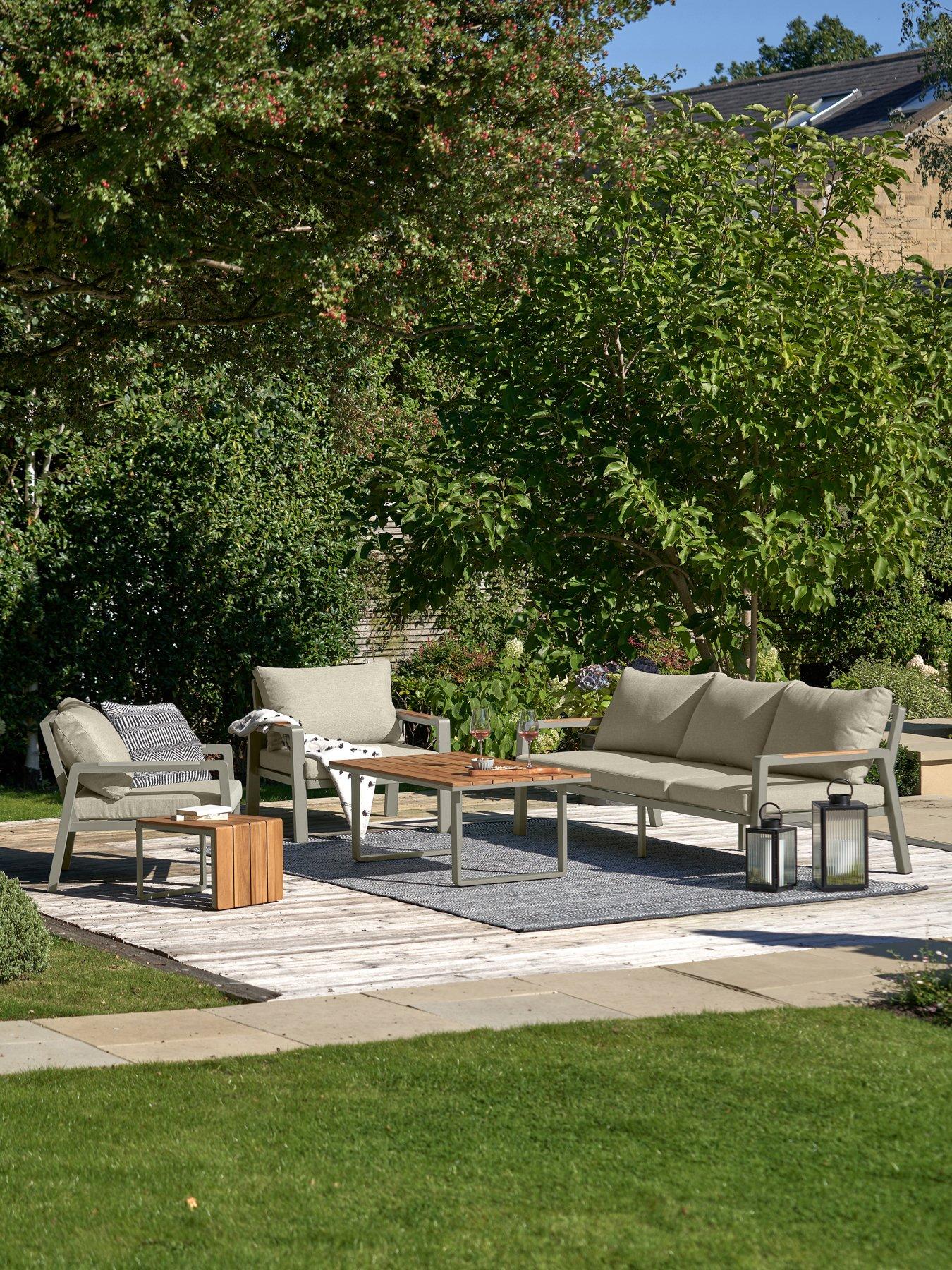 Image of Pacific Lifestyle Stockholm Limestone Outdoor Seating Set