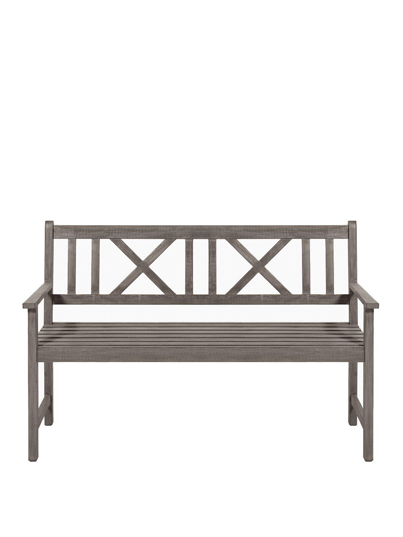 Image 2 of 7 of Pacific Lifestyle Cambridge Antique Grey Outdoor 3 Seater Acacia Wood Bench