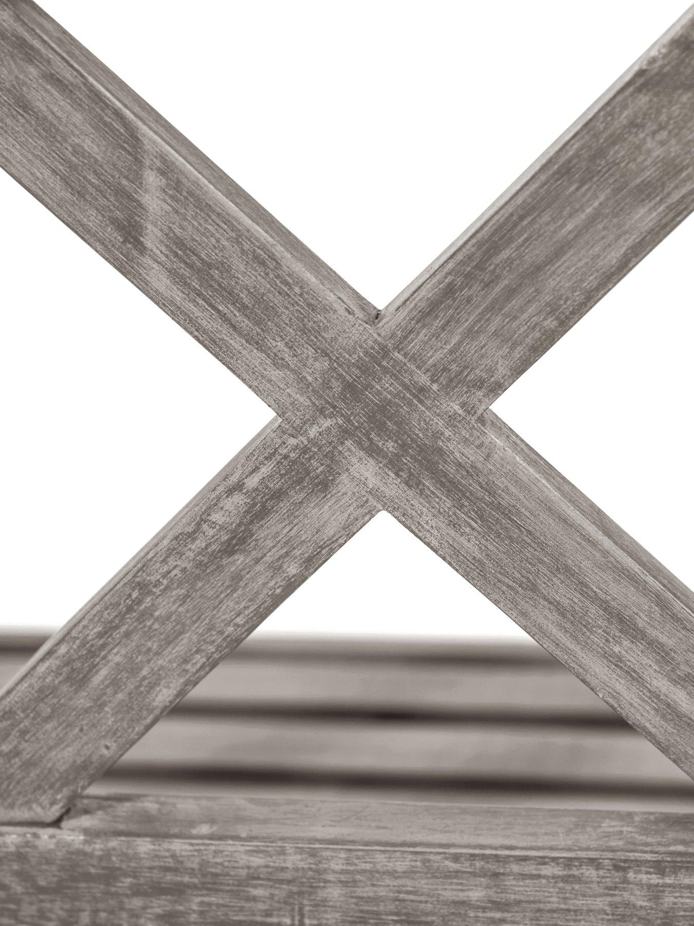 Image 6 of 7 of Pacific Lifestyle Cambridge Antique Grey Outdoor 3 Seater Acacia Wood Bench