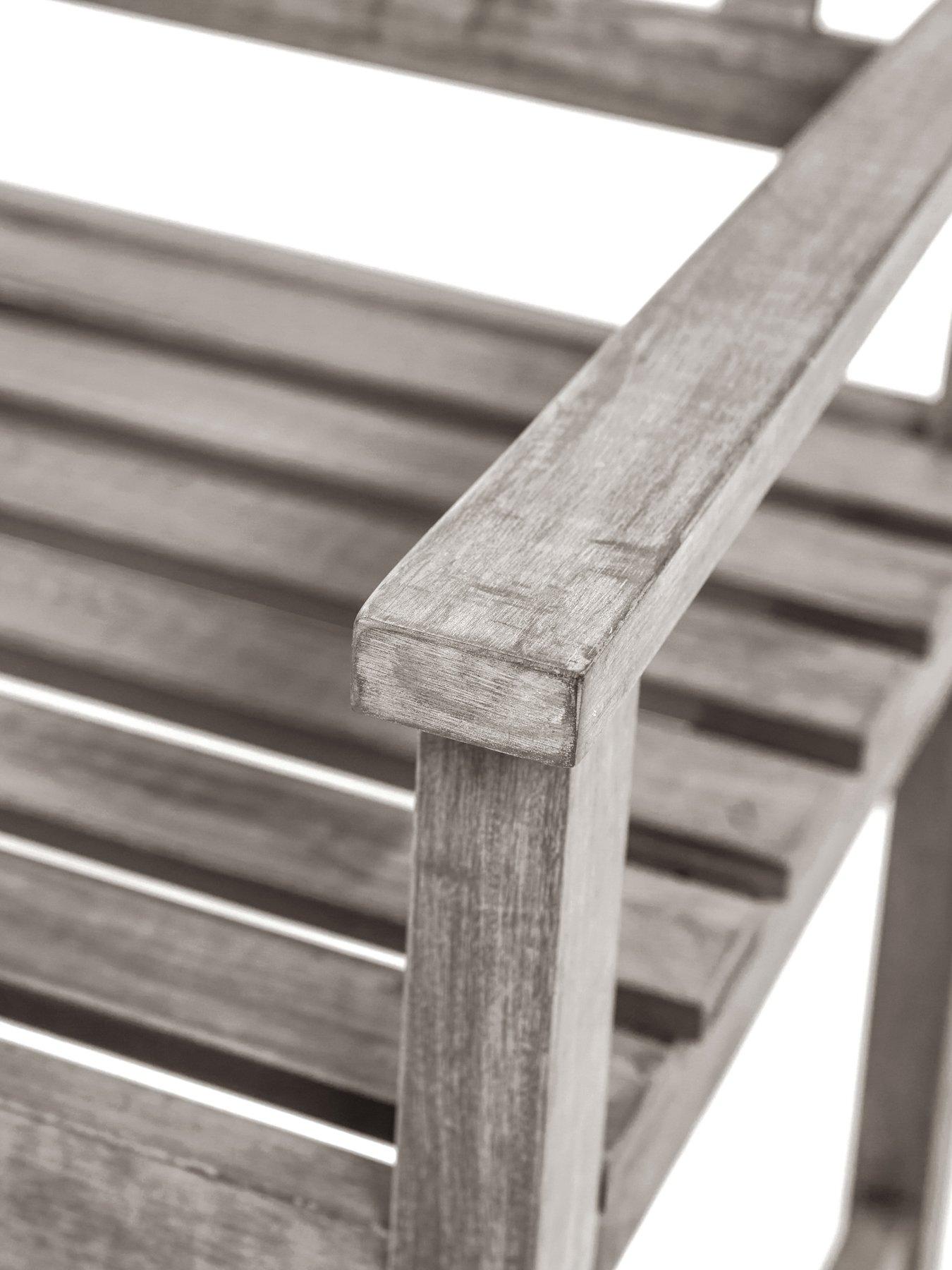 Image 7 of 7 of Pacific Lifestyle Cambridge Antique Grey Outdoor 3 Seater Acacia Wood Bench