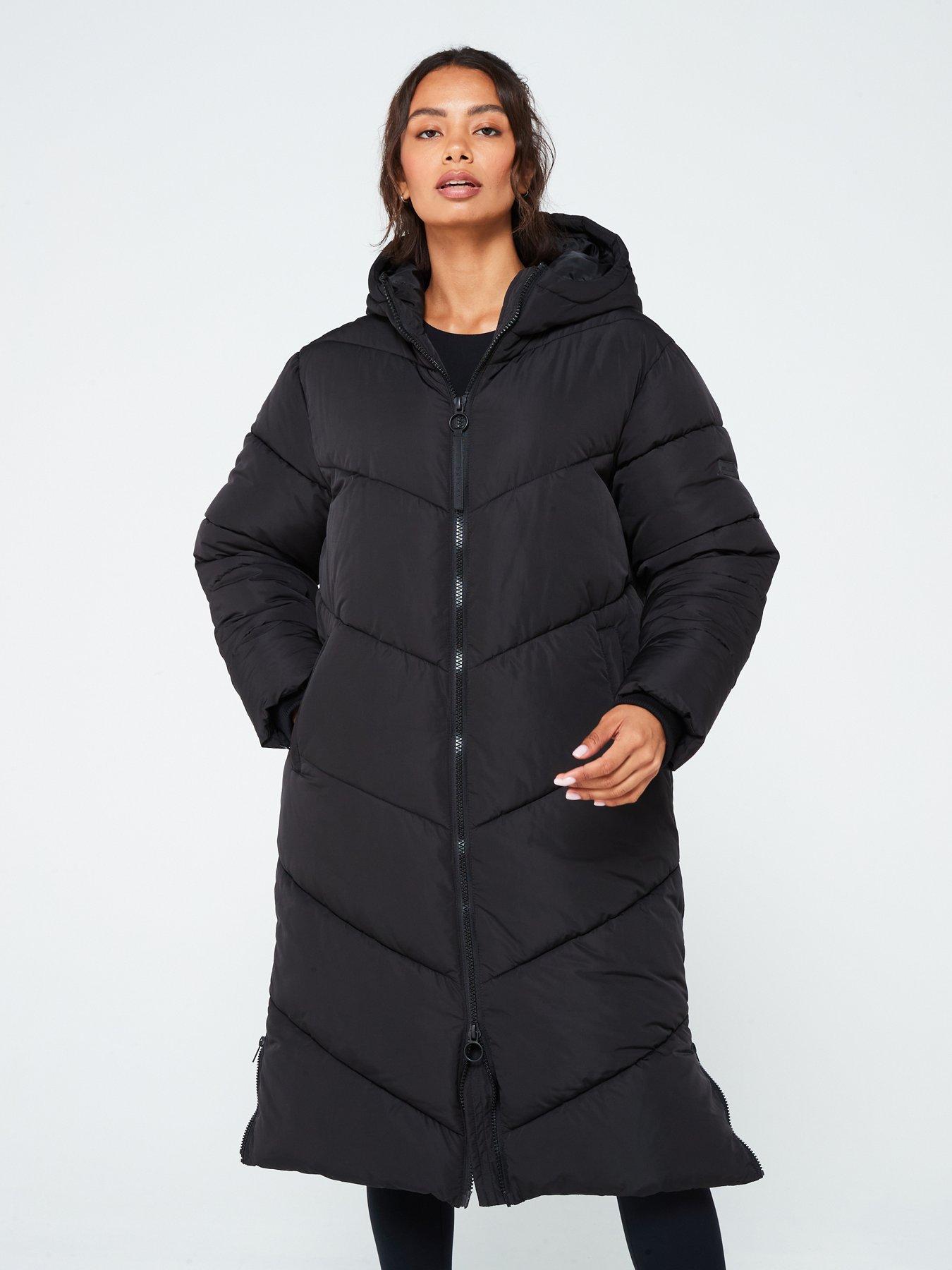 gym-king-womens-chevron-longline-puffer-blackfront