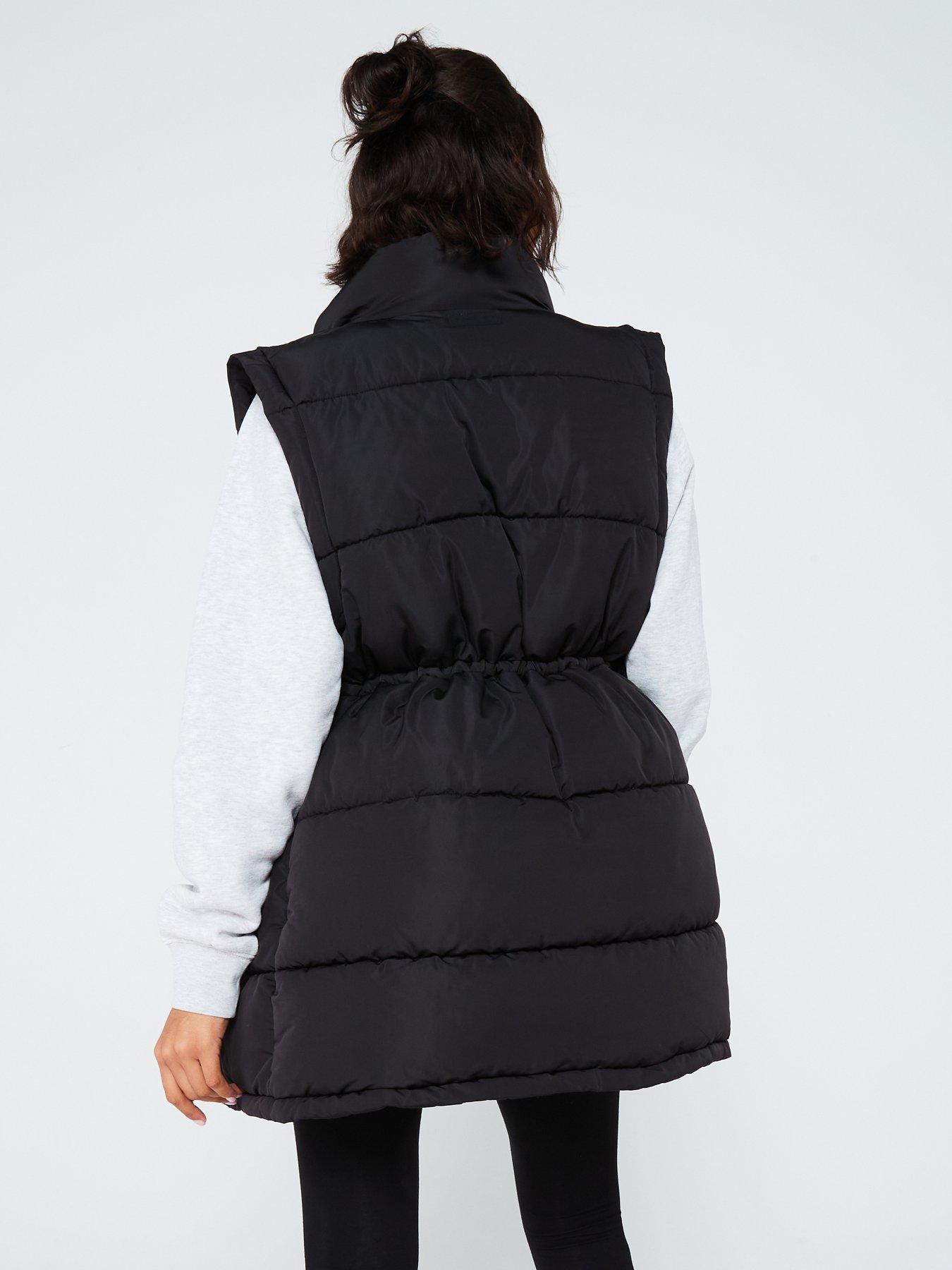 gym-king-womens-longline-gilet-blackstillFront