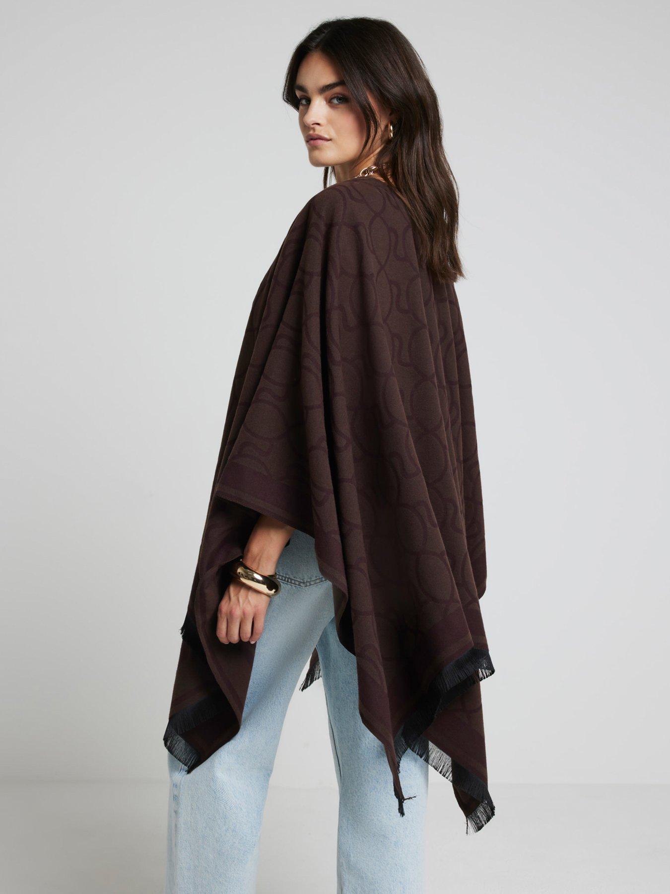 river-island-monogram-cape-dark-brownback