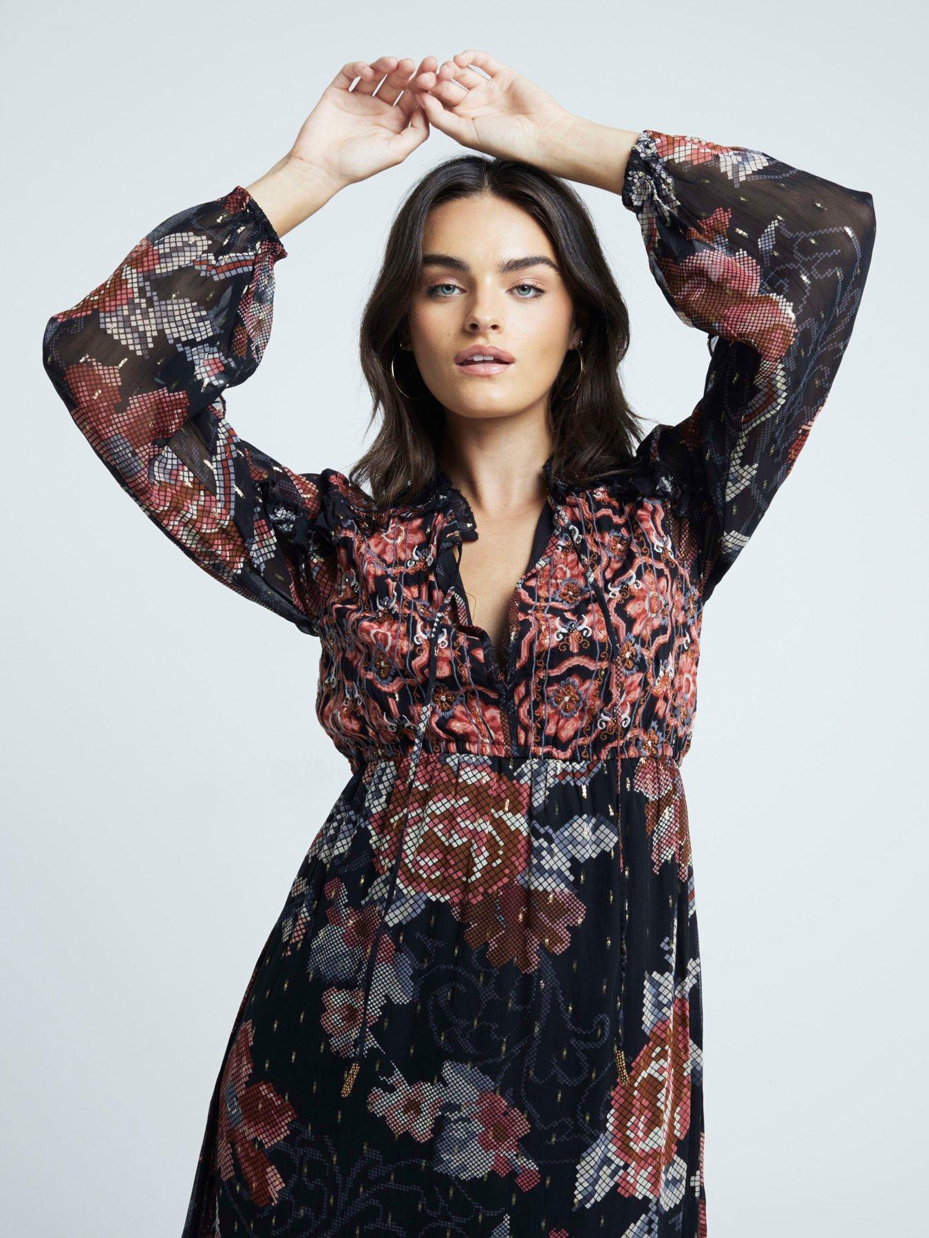 river-island-floral-smock-midi-dress-multicolour-blackdetail