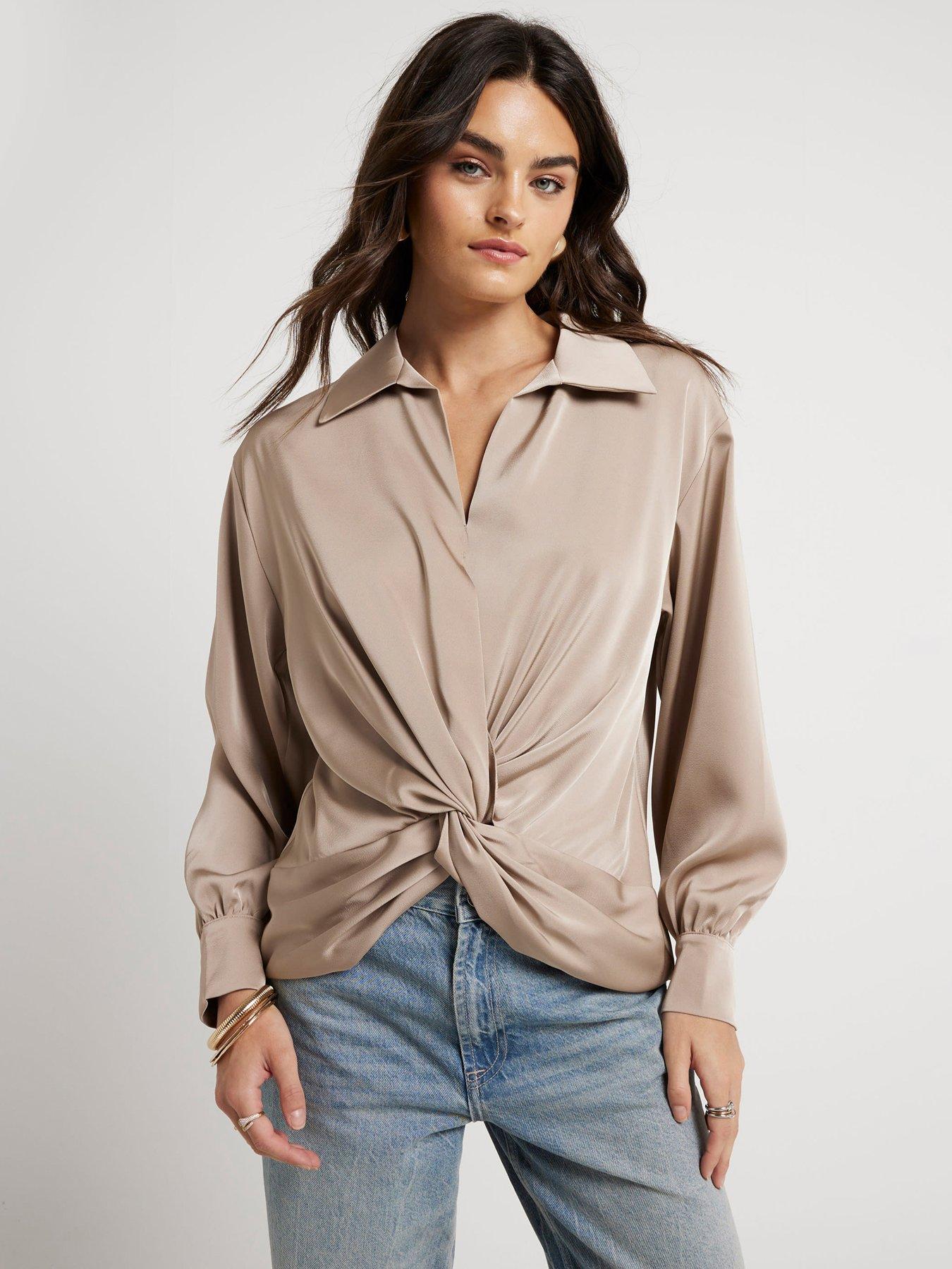 river-island-twist-front-blouse-beige