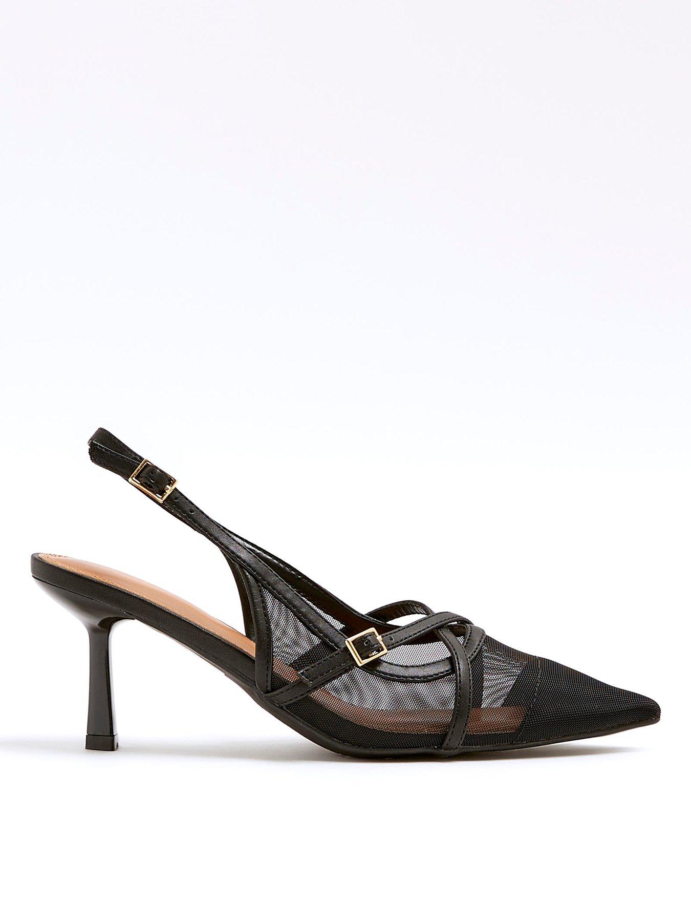 river-island-wide-fit-strappy-sling-back-court-shoe-blackfront