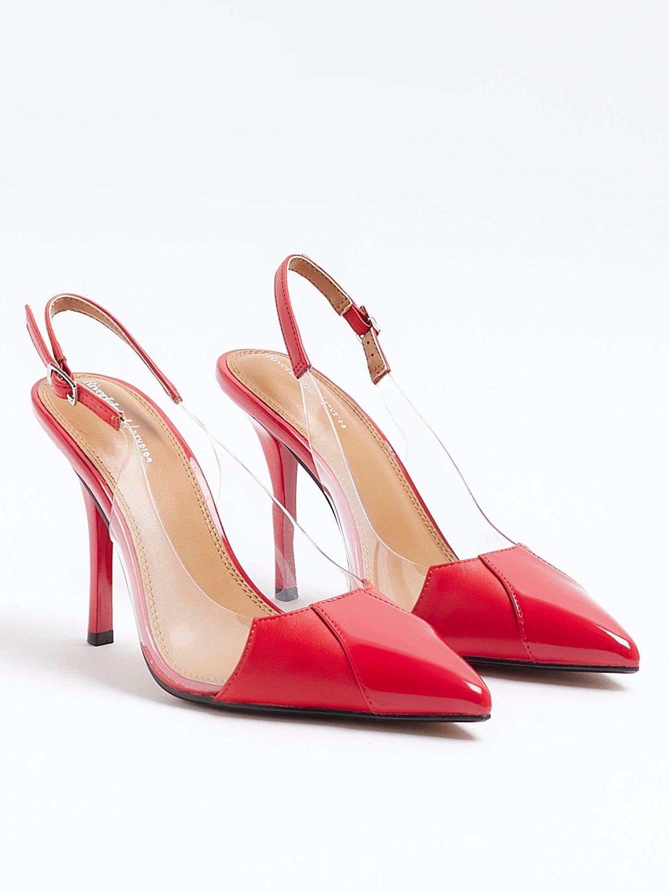 river-island-vinyl-sling-back-court-shoe-redback