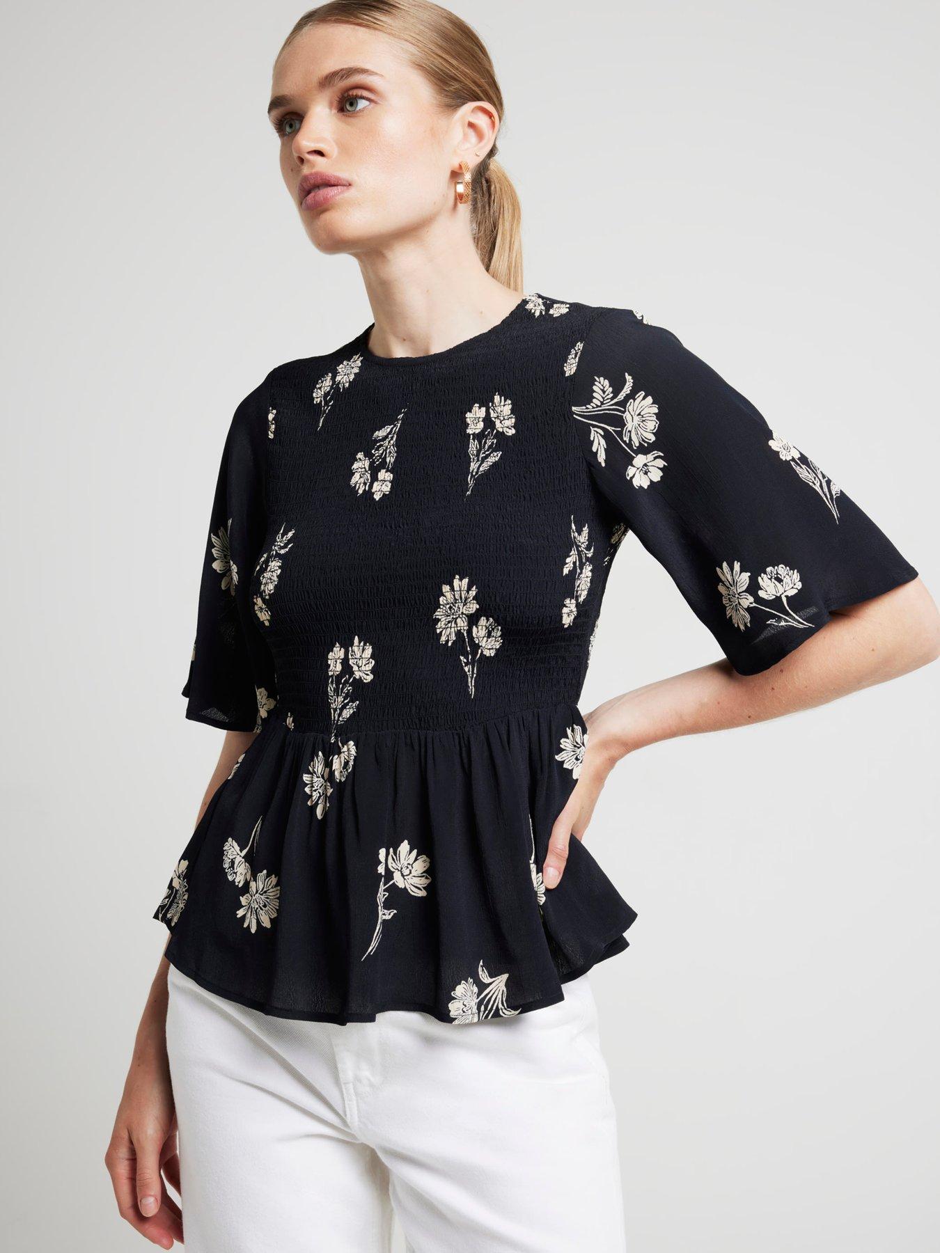 river-island-shirred-peplum-top-blackfront