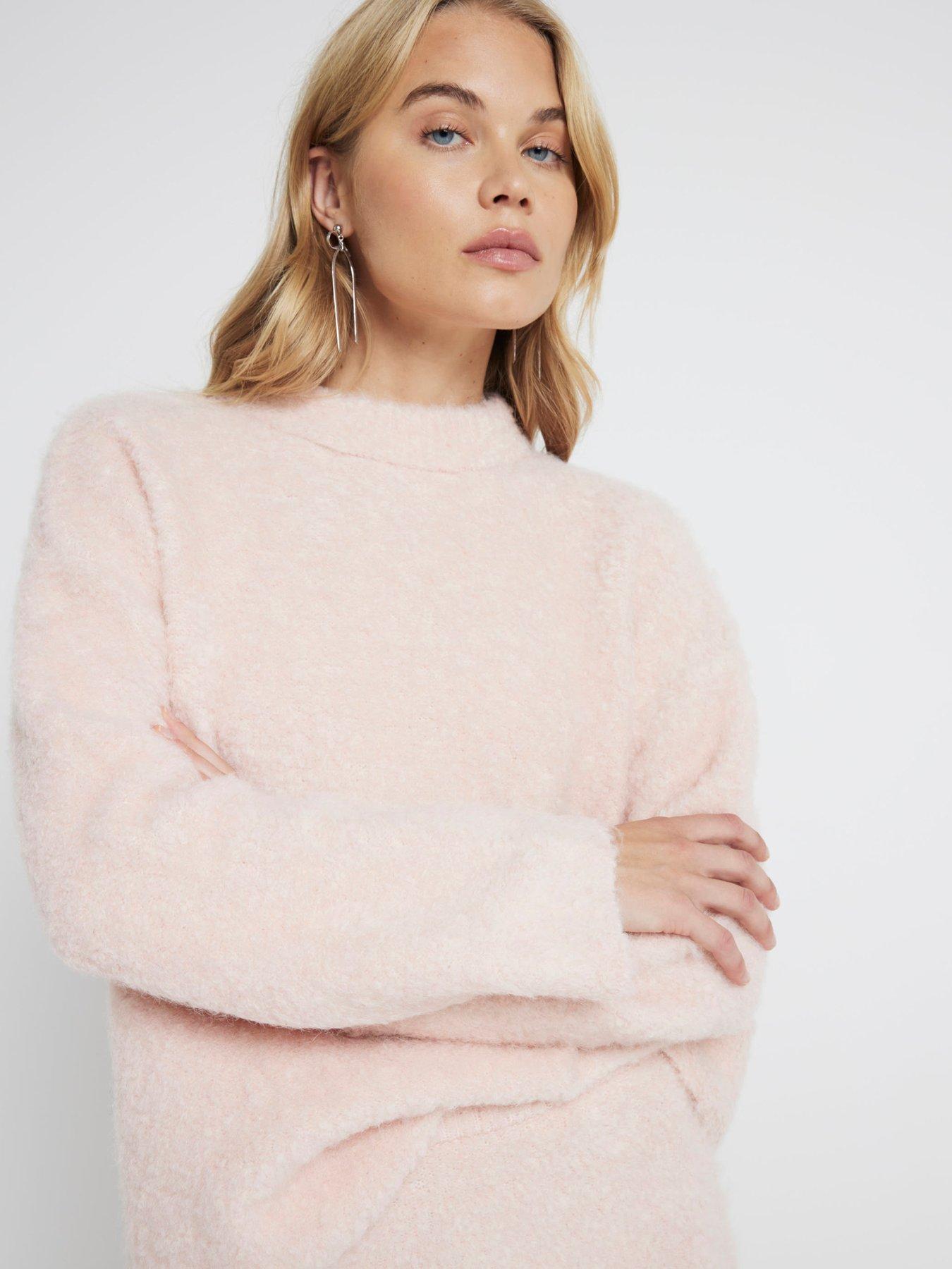 river-island-fuzzy-knit-jumper-light-pink