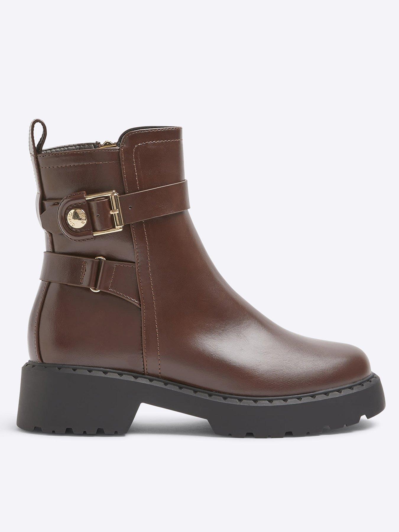 river-island-chunky-buckled-ankle-boots-brown