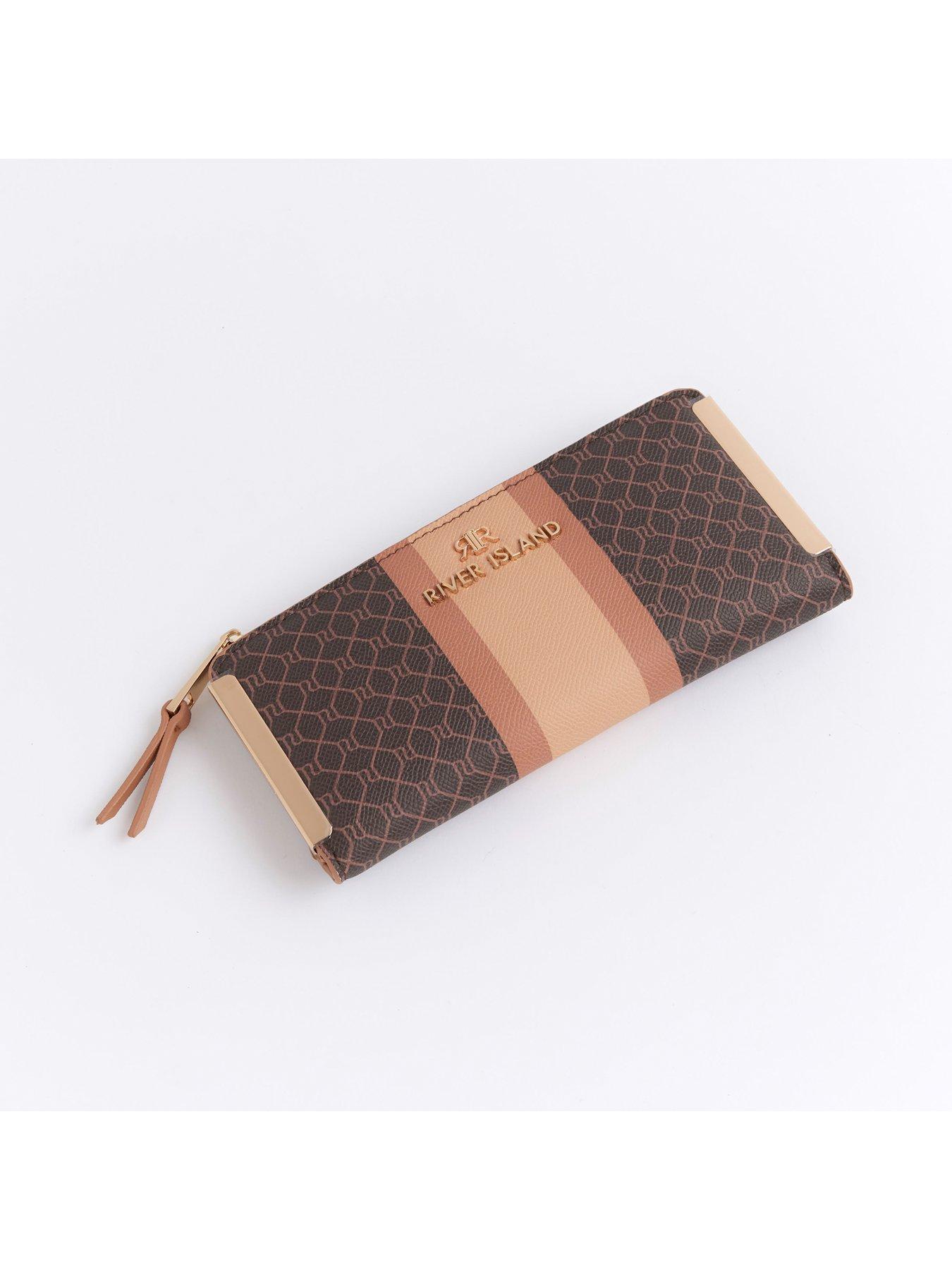 river-island-monogram-stripe-purse-dark-browndetail