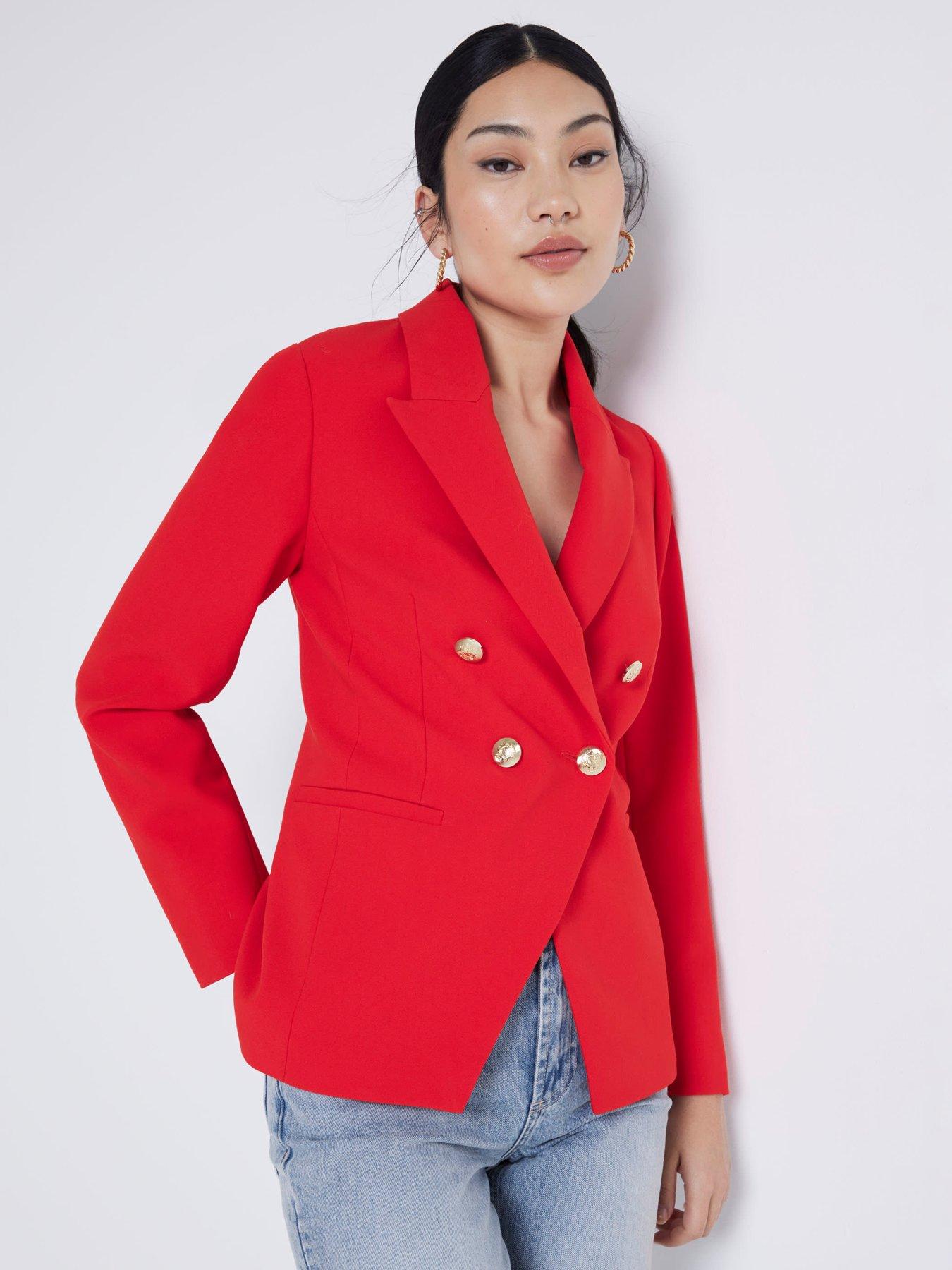 river-island-structured-blazer-redfront