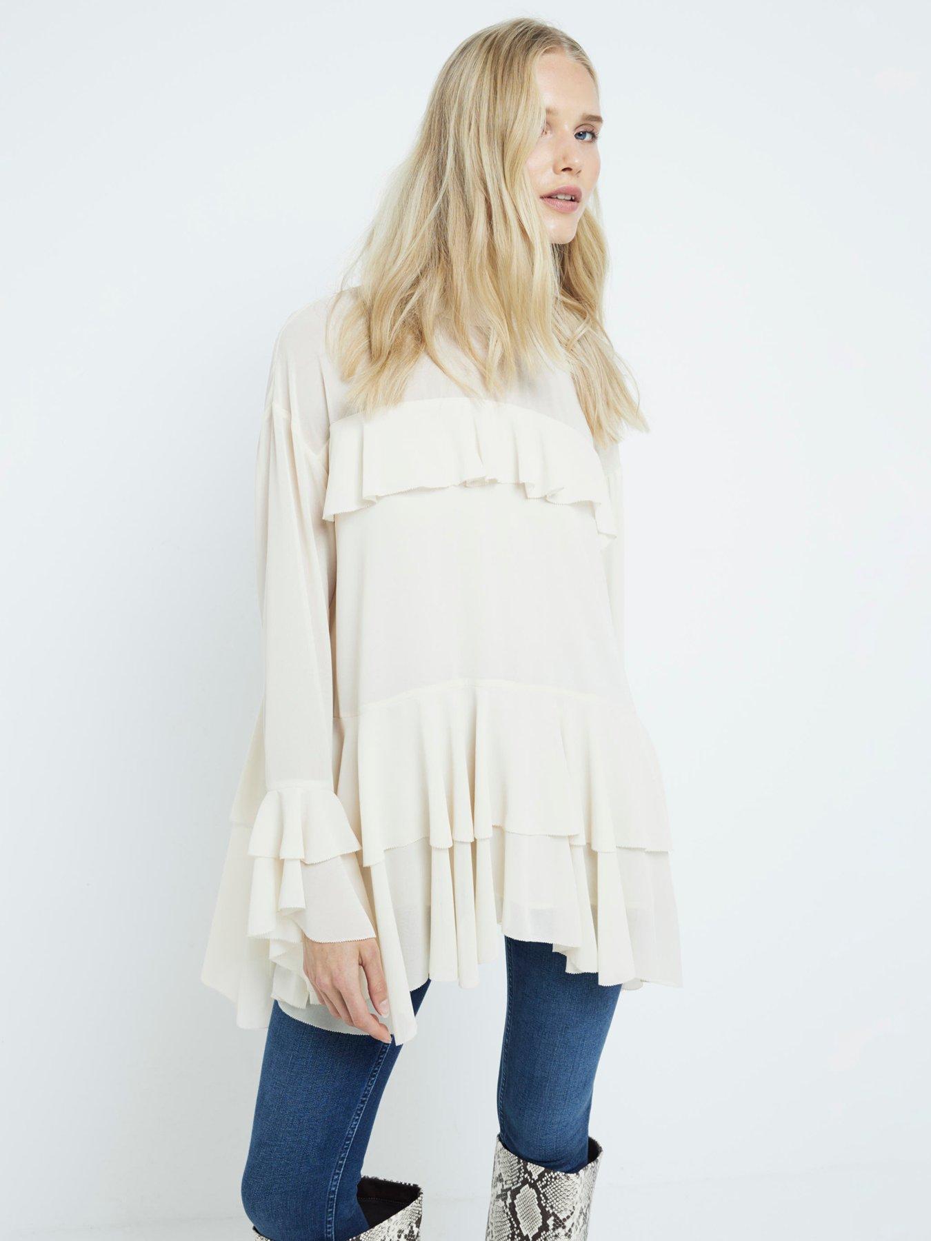 river-island-ruffle-detail-blouse-cream