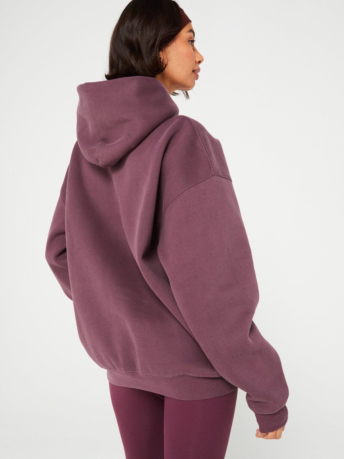 gym-king-womens-luxe-oversized-hood-burgundystillFront