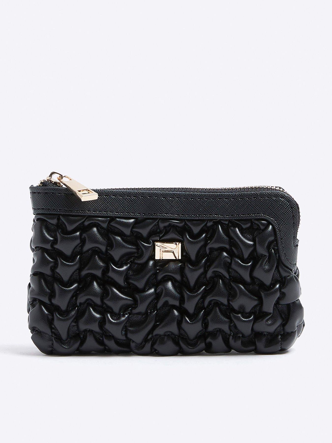 Scrunch Quilted Pouch Black