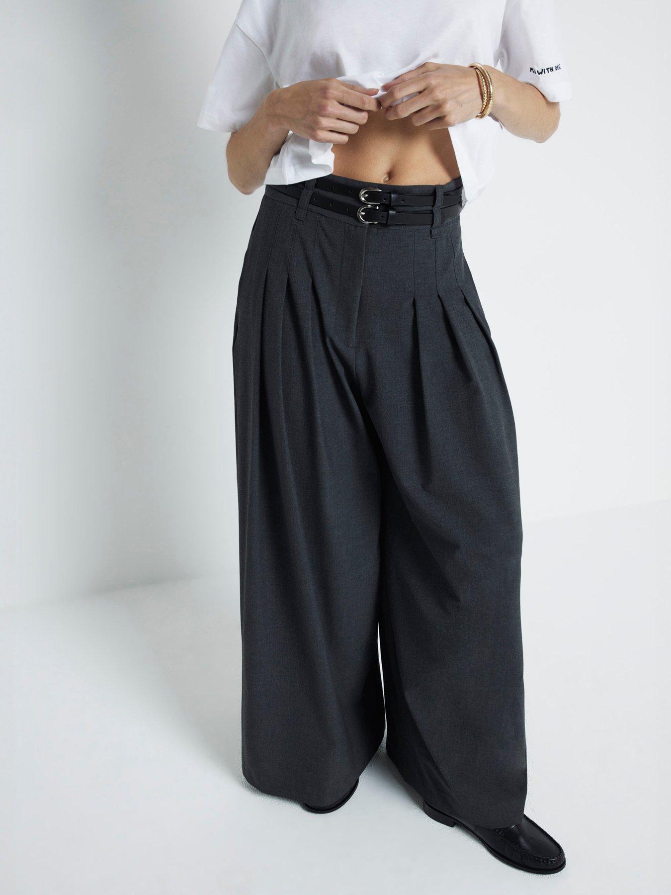 river-island-belted-wide-leg-trouser-dark-grey