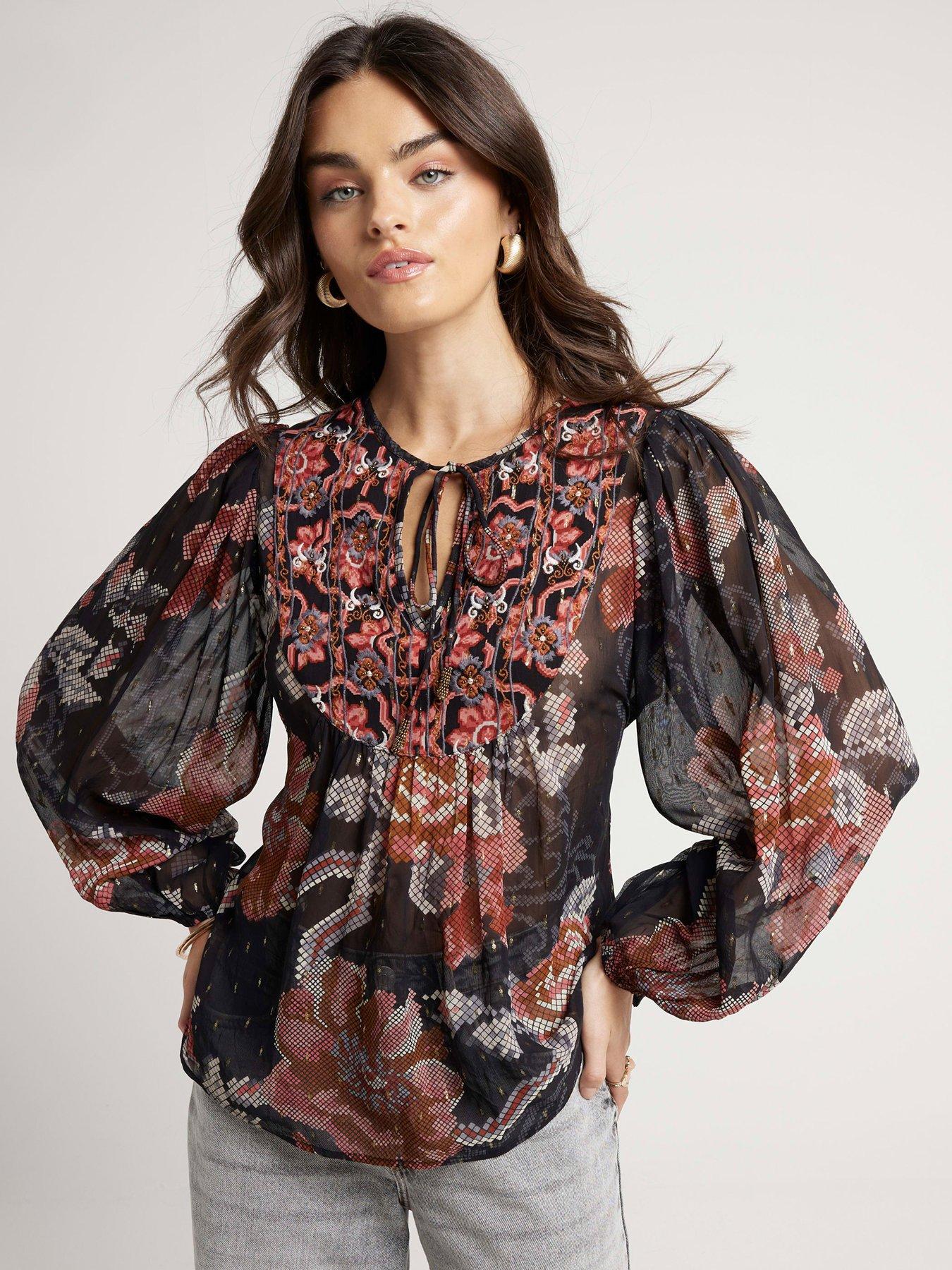 river-island-floral-smock-top-black