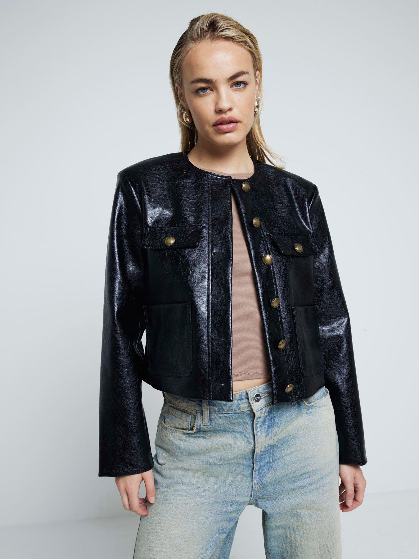 Faux leather jacket price best sale