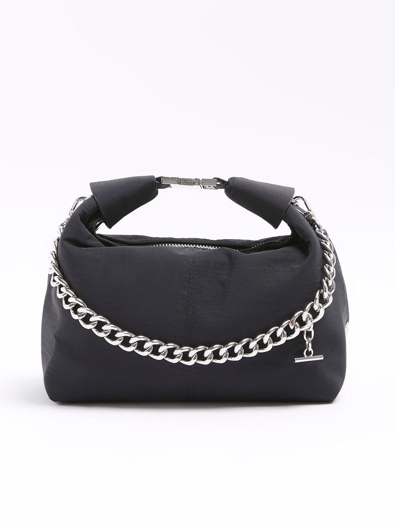 river-island-nylon-buckle-chain-scoop-bag-black