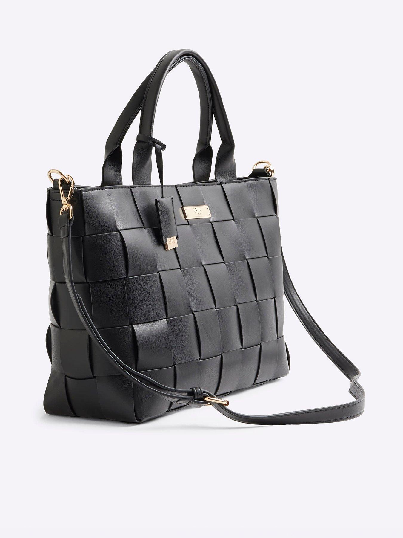 river-island-large-chunky-weave-tote-blackfront