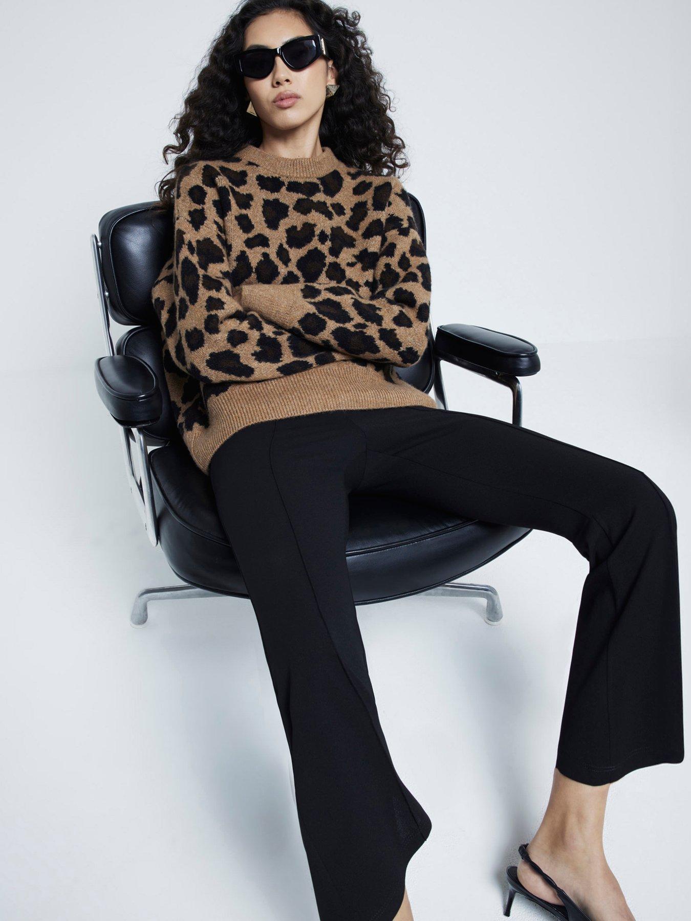 Image 2 of 6 of River Island Leopard Print Jumper - Brown