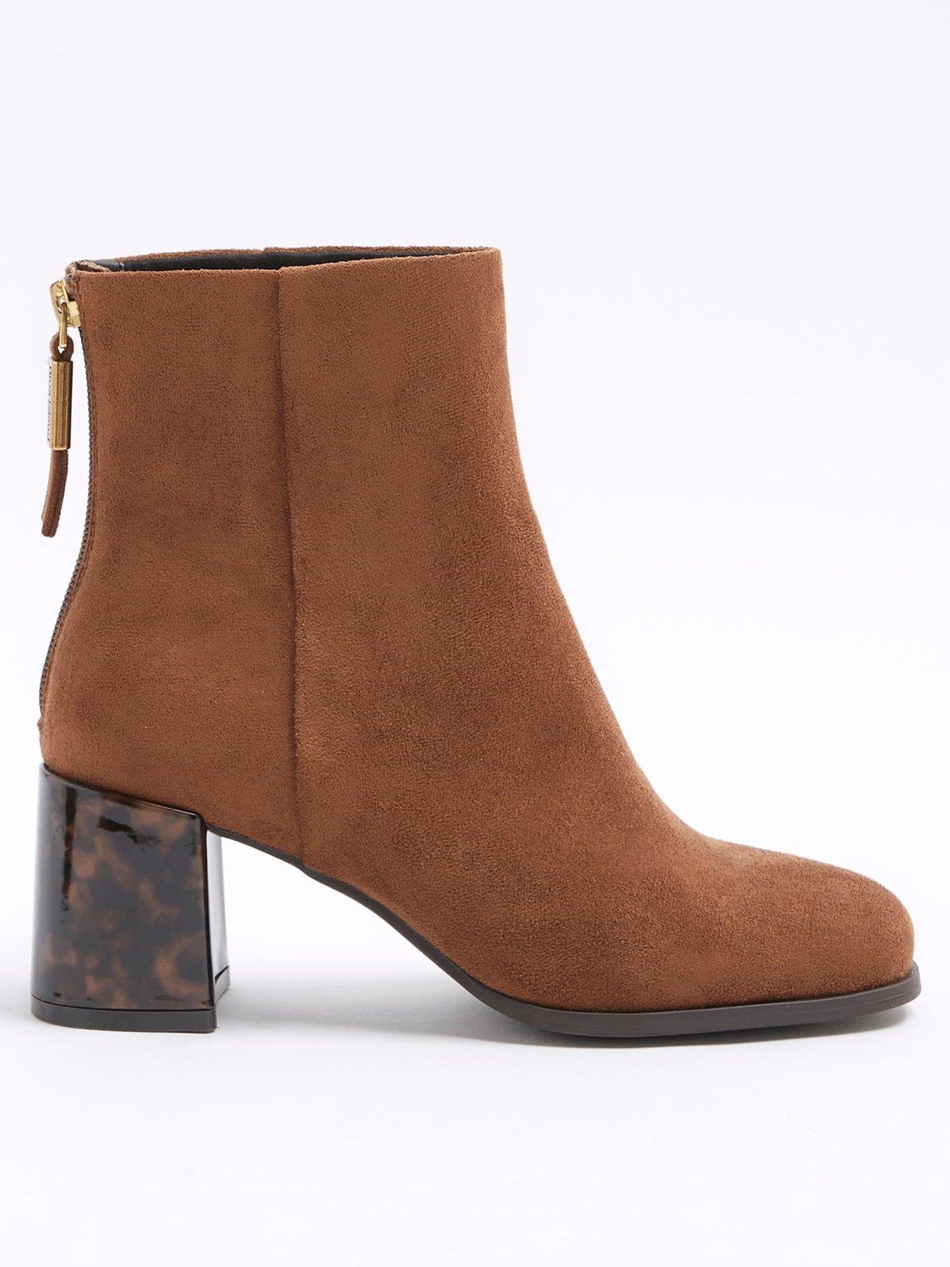 river-island-feature-block-heel-ankle-boots-brown