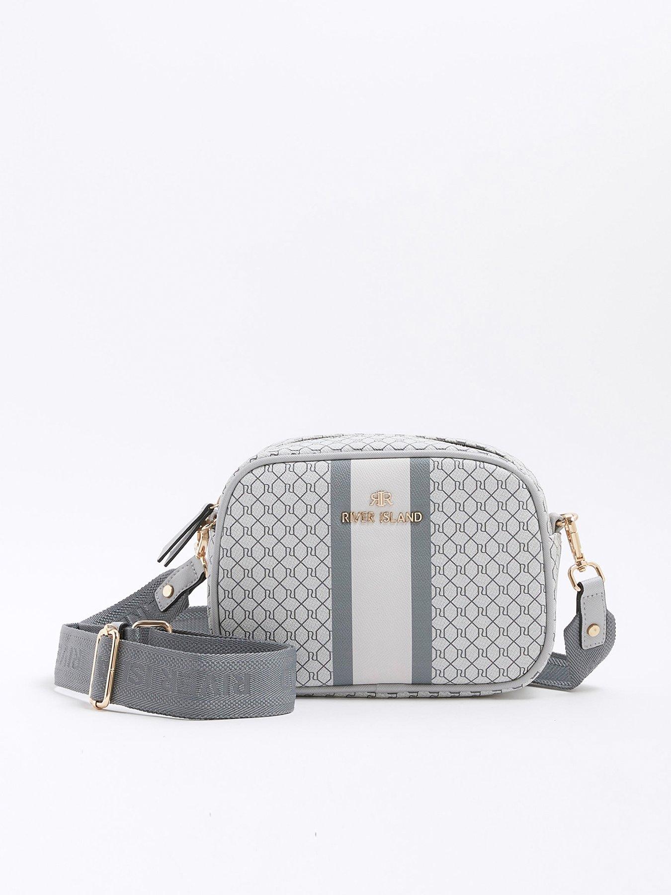 River island grey and white bag sale