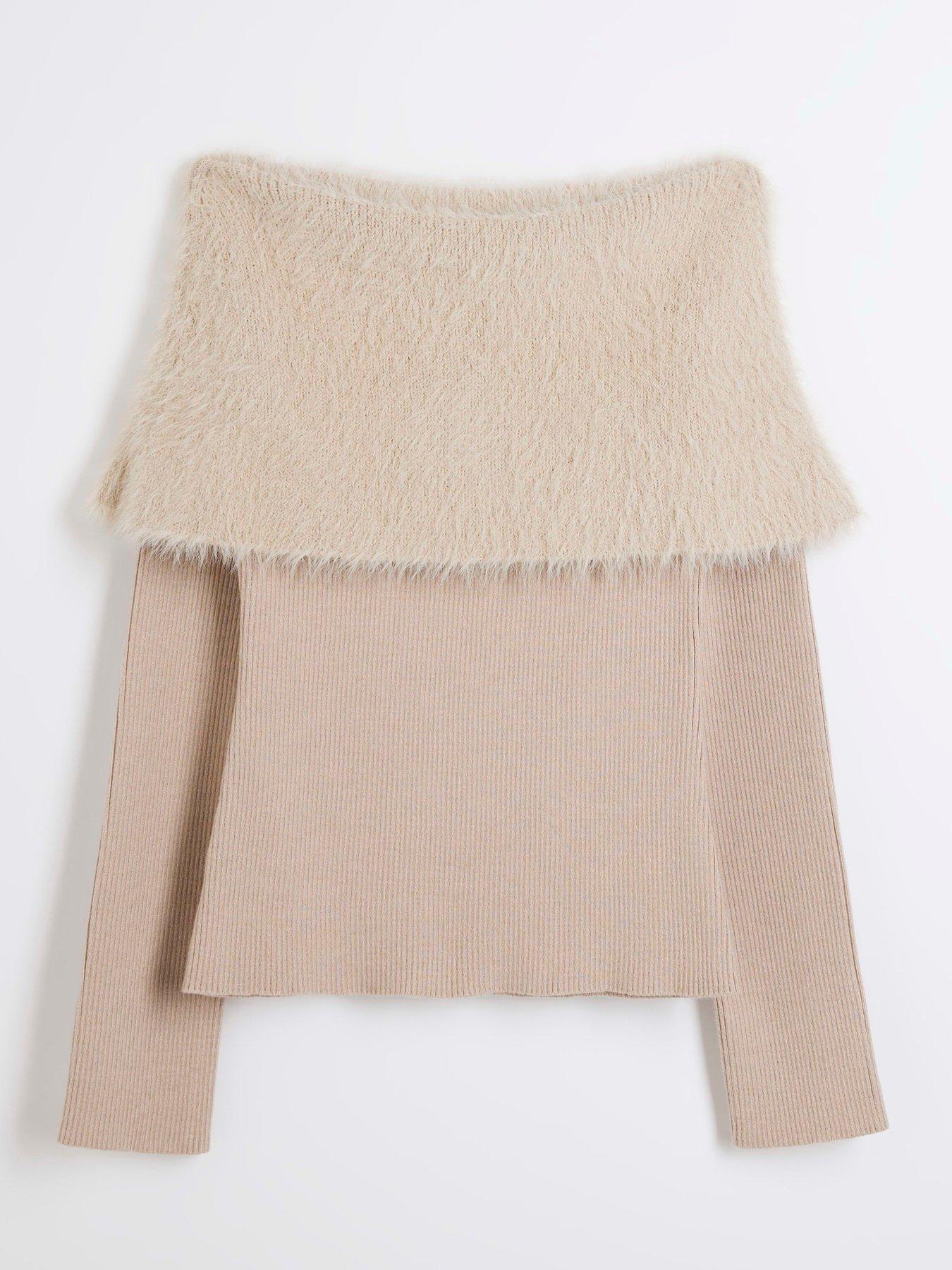 river-island-bardot-fluffy-jumper-beigedetail