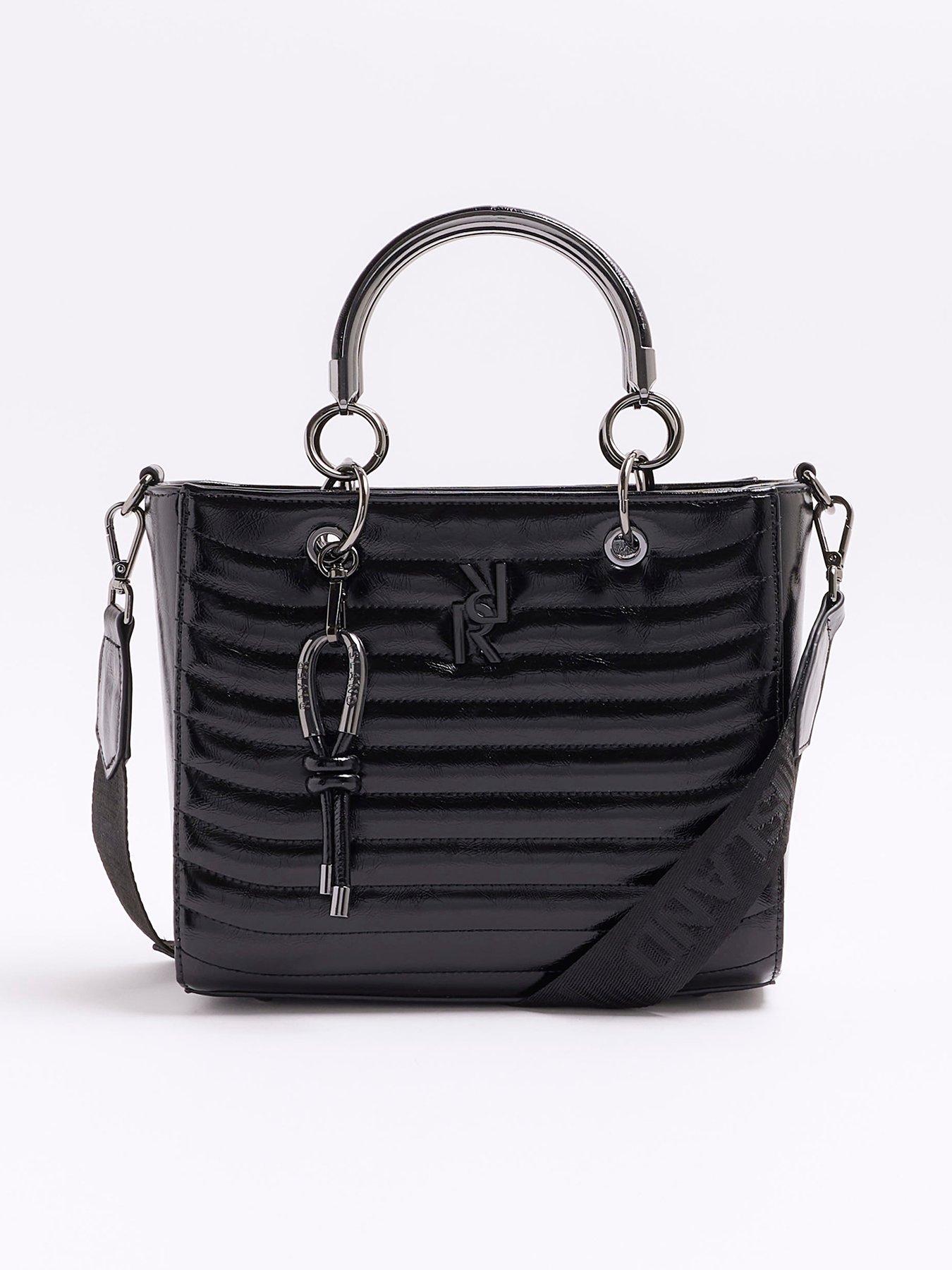 river-island-drench-quilted-tote-black