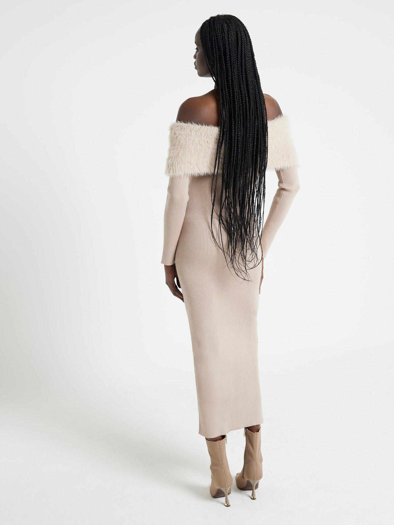 river-island-bardot-knit-midi-dress-beigestillFront