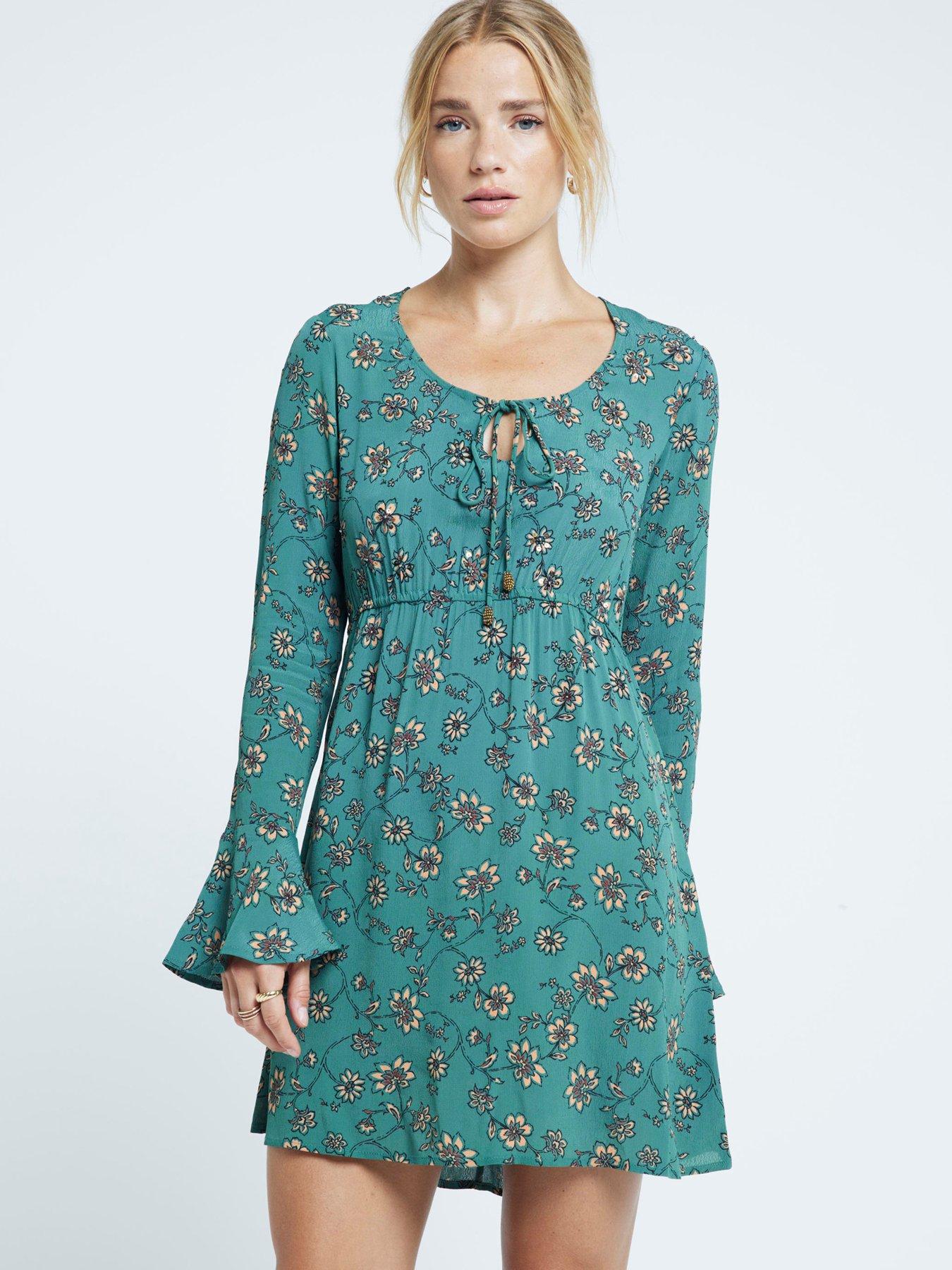 river-island-keyhole-mini-dress-green