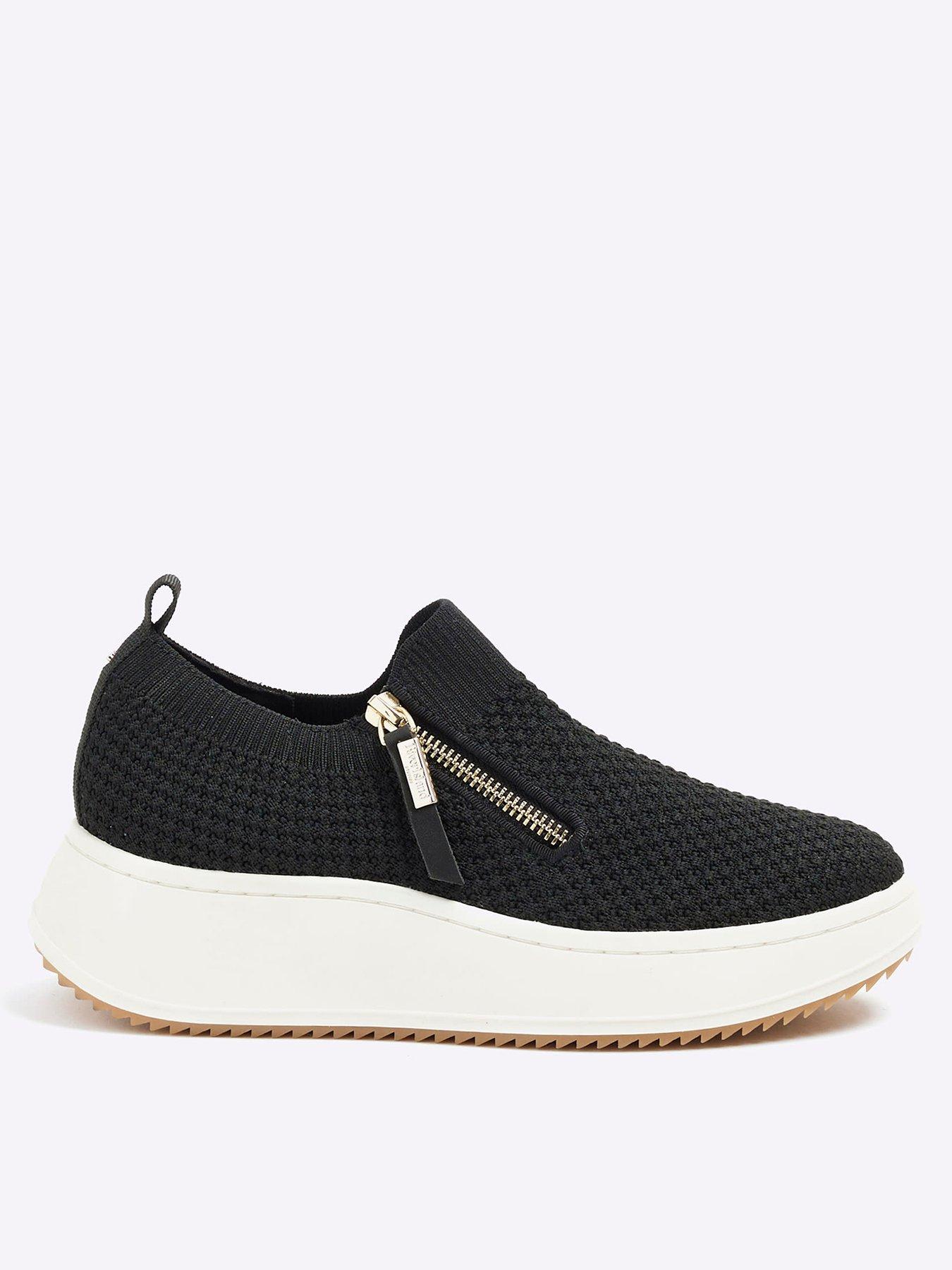 river-island-wide-fit-kitted-slip-on-wedge-trainers-black