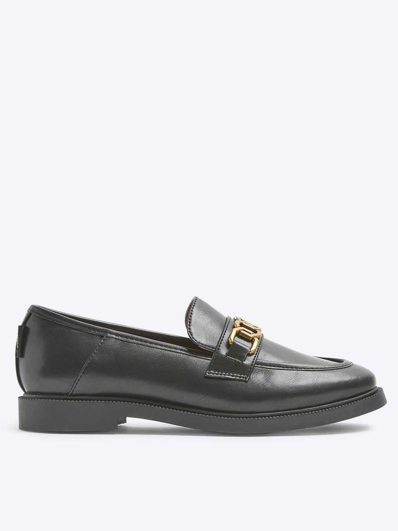 river-island-trim-flat-loafer-blackfront