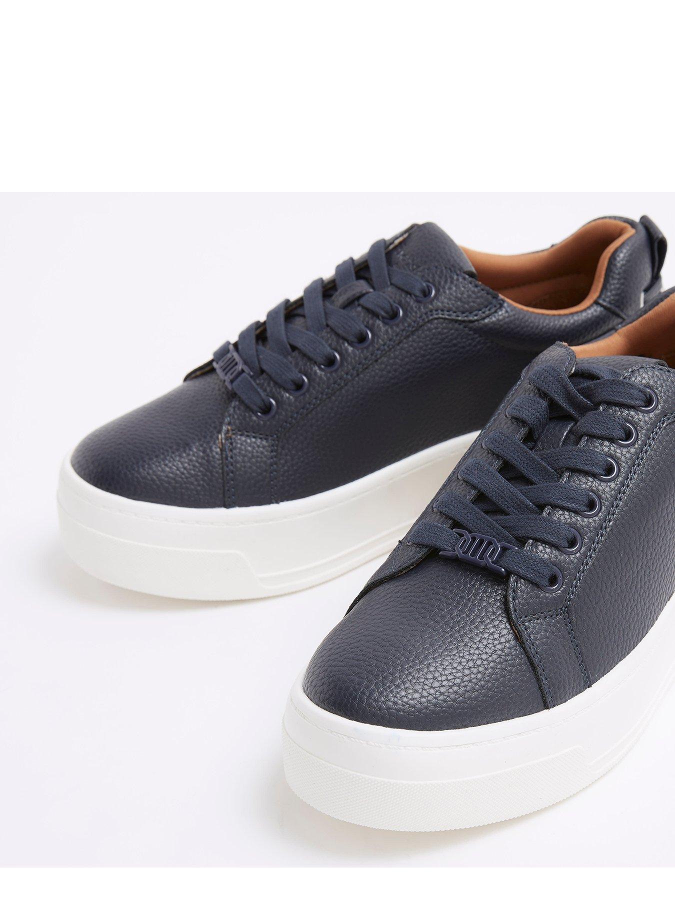 river-island-platform-lace-up-trainer-navydetail