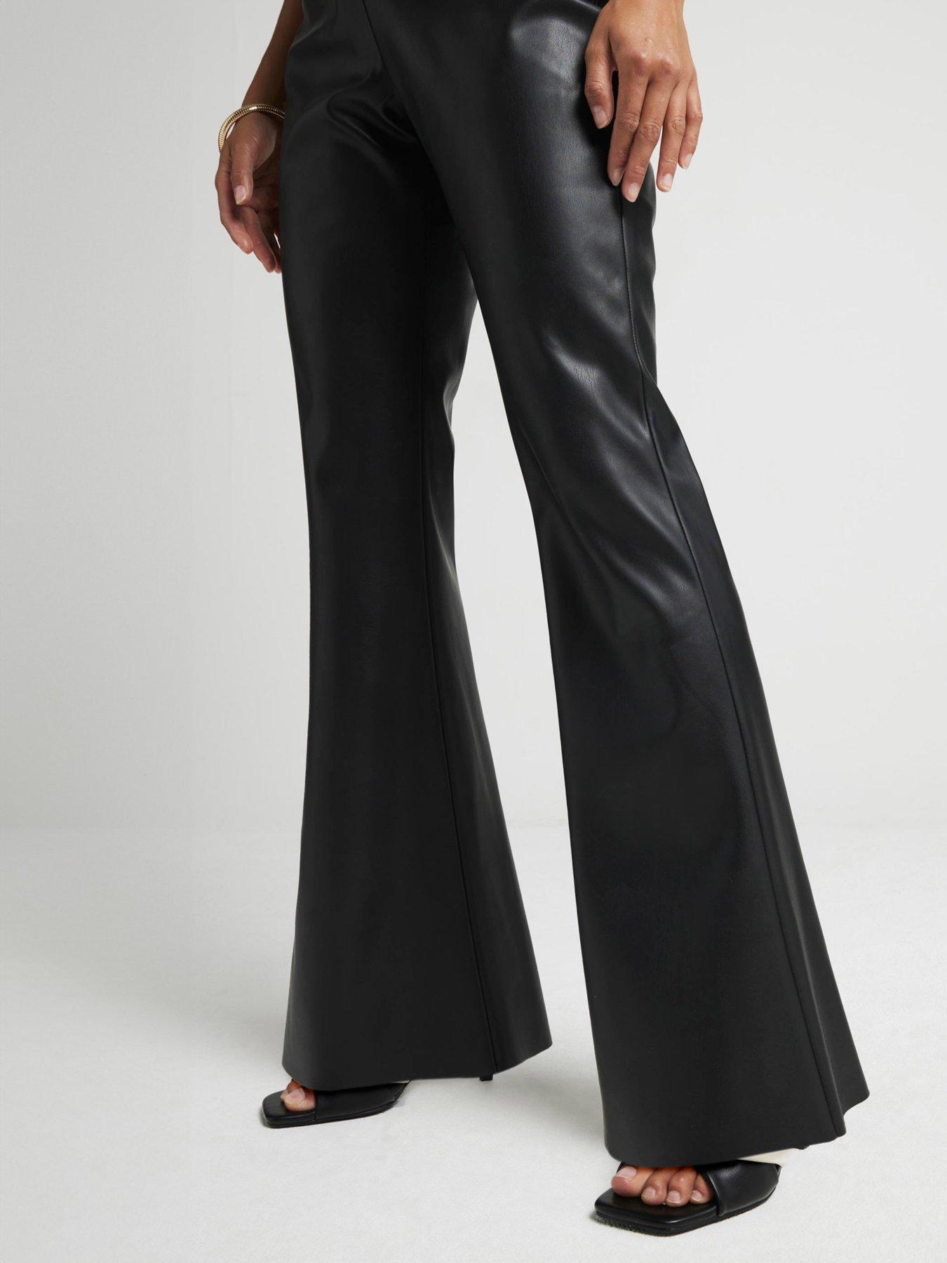 ri-petite-petite-faux-leather-flared-trouser-black