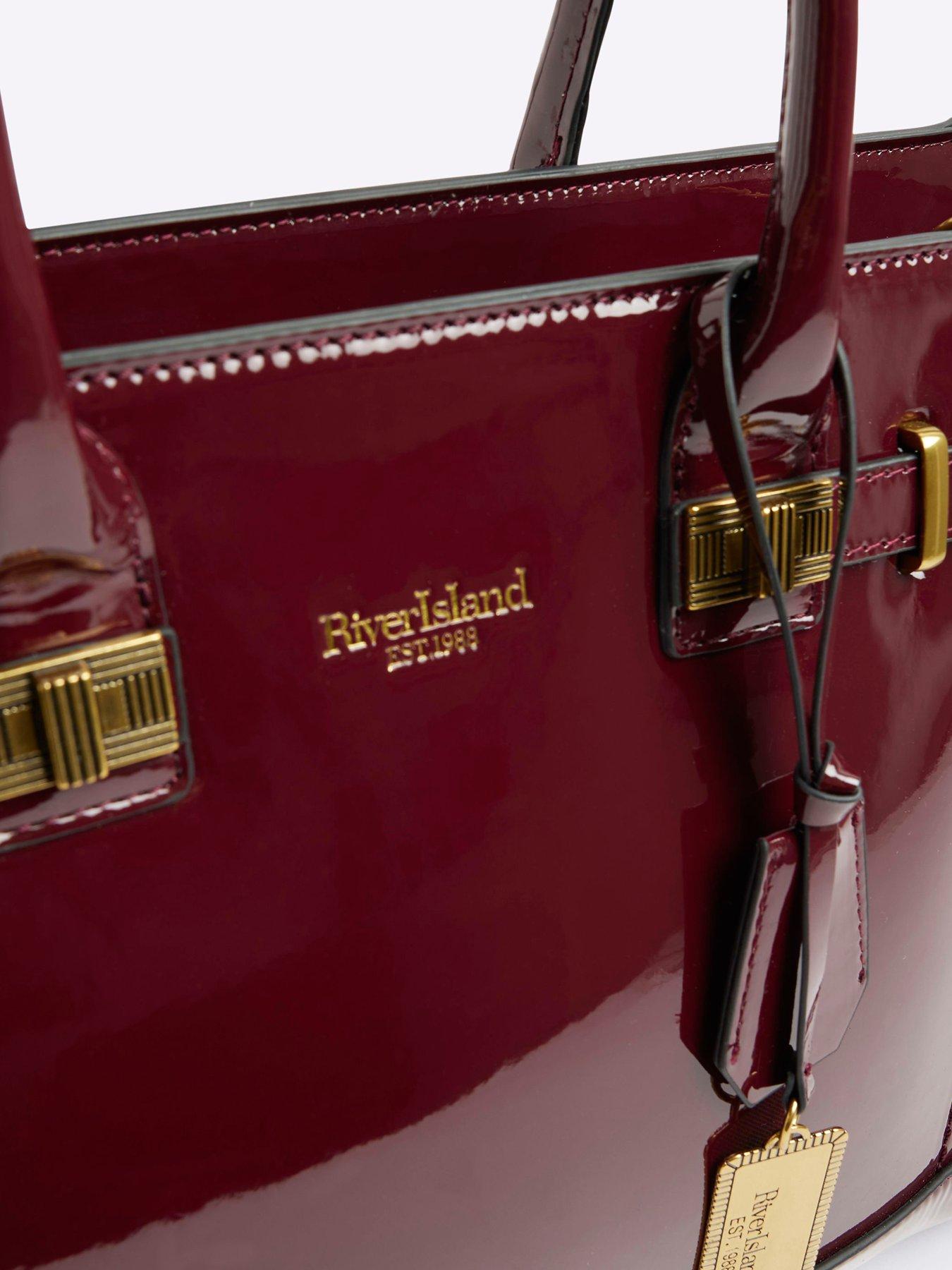 Patent Lock Tab Tote Dark Red