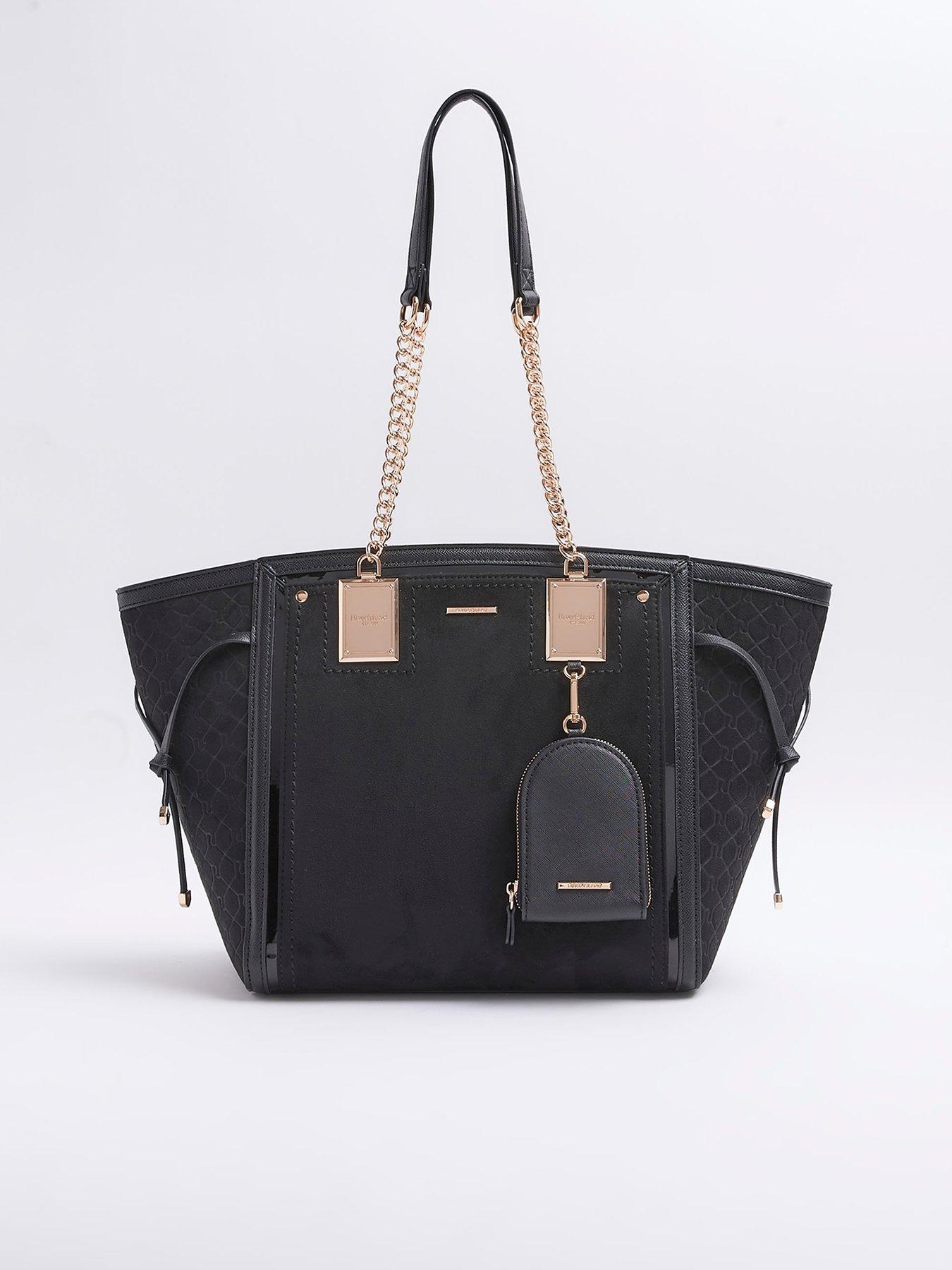 river-island-wing-pouch-tote-black