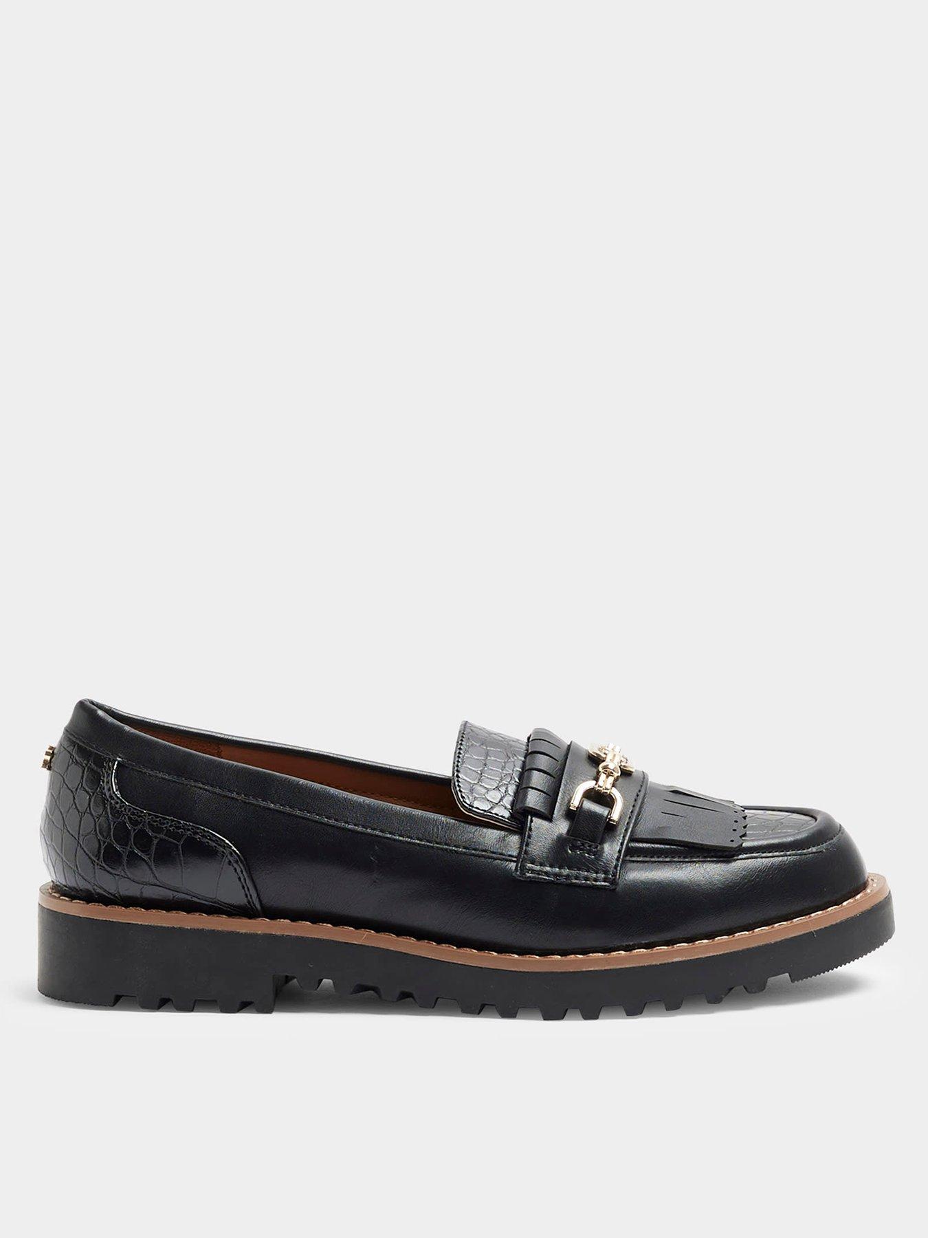 river-island-wide-fit-fringed-snaffle-loafers-blackfront