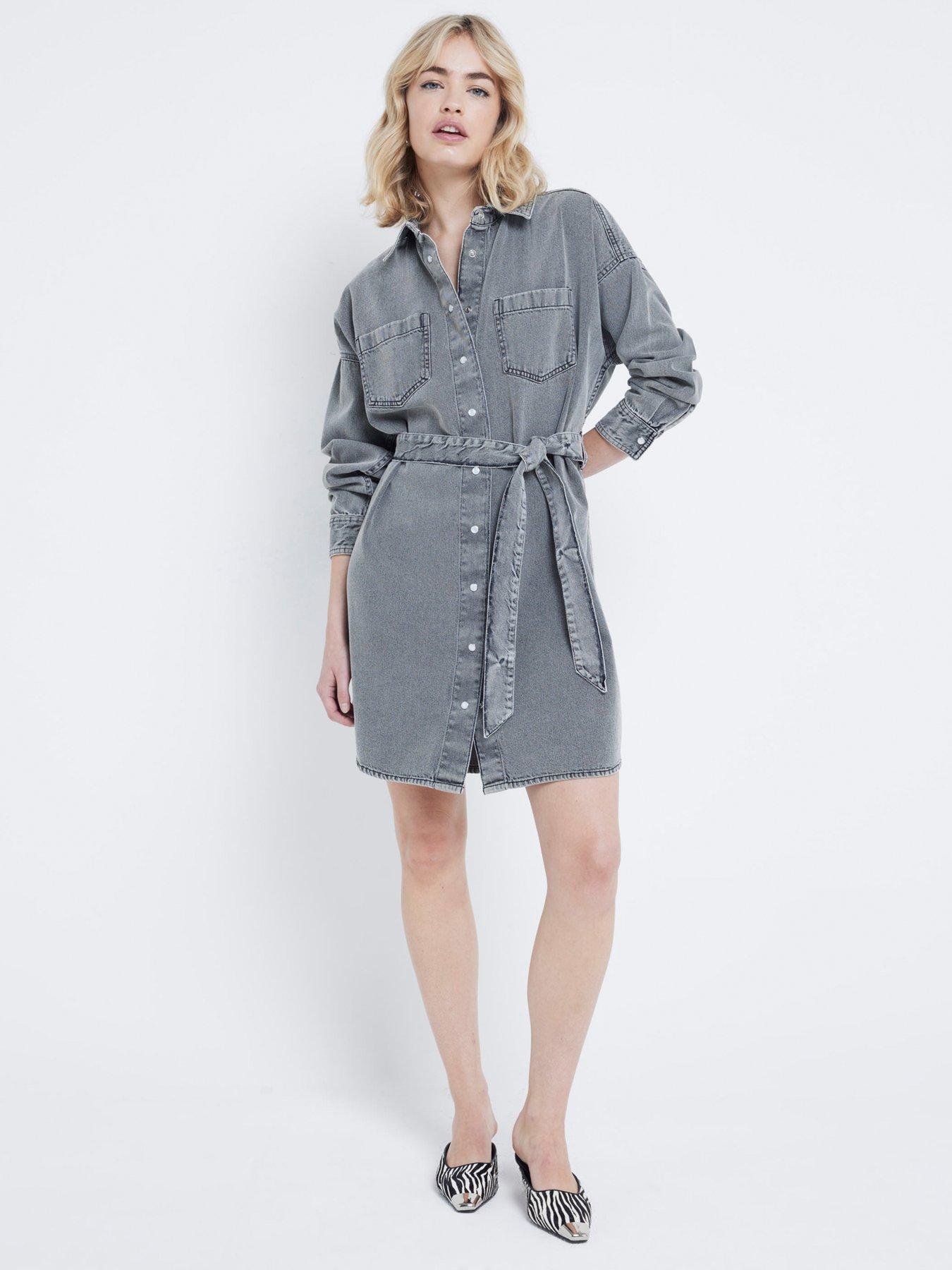 river-island-belted-shirt-dress-light-grey