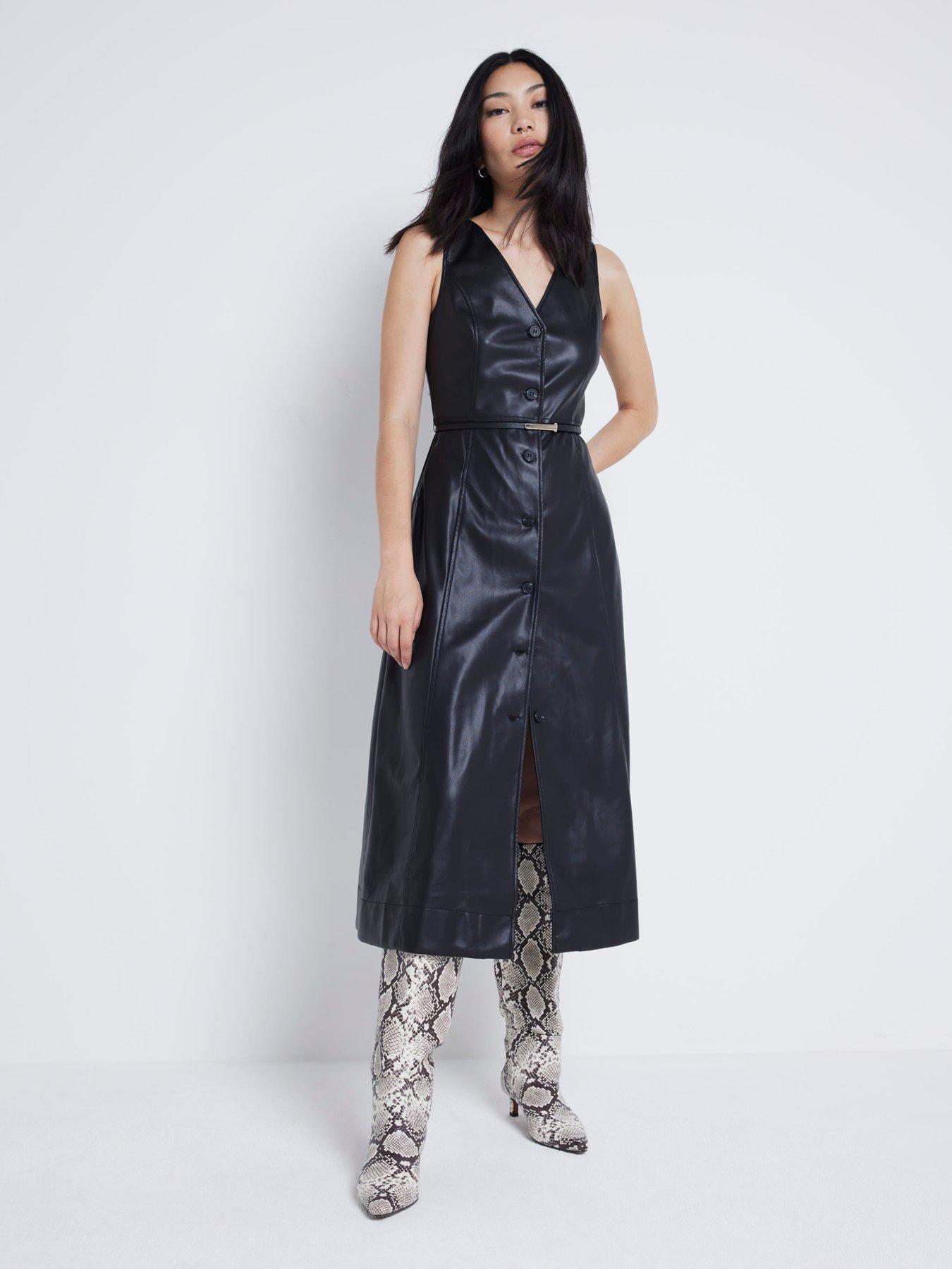 river-island-pu-a-line-pinafore-blackfront