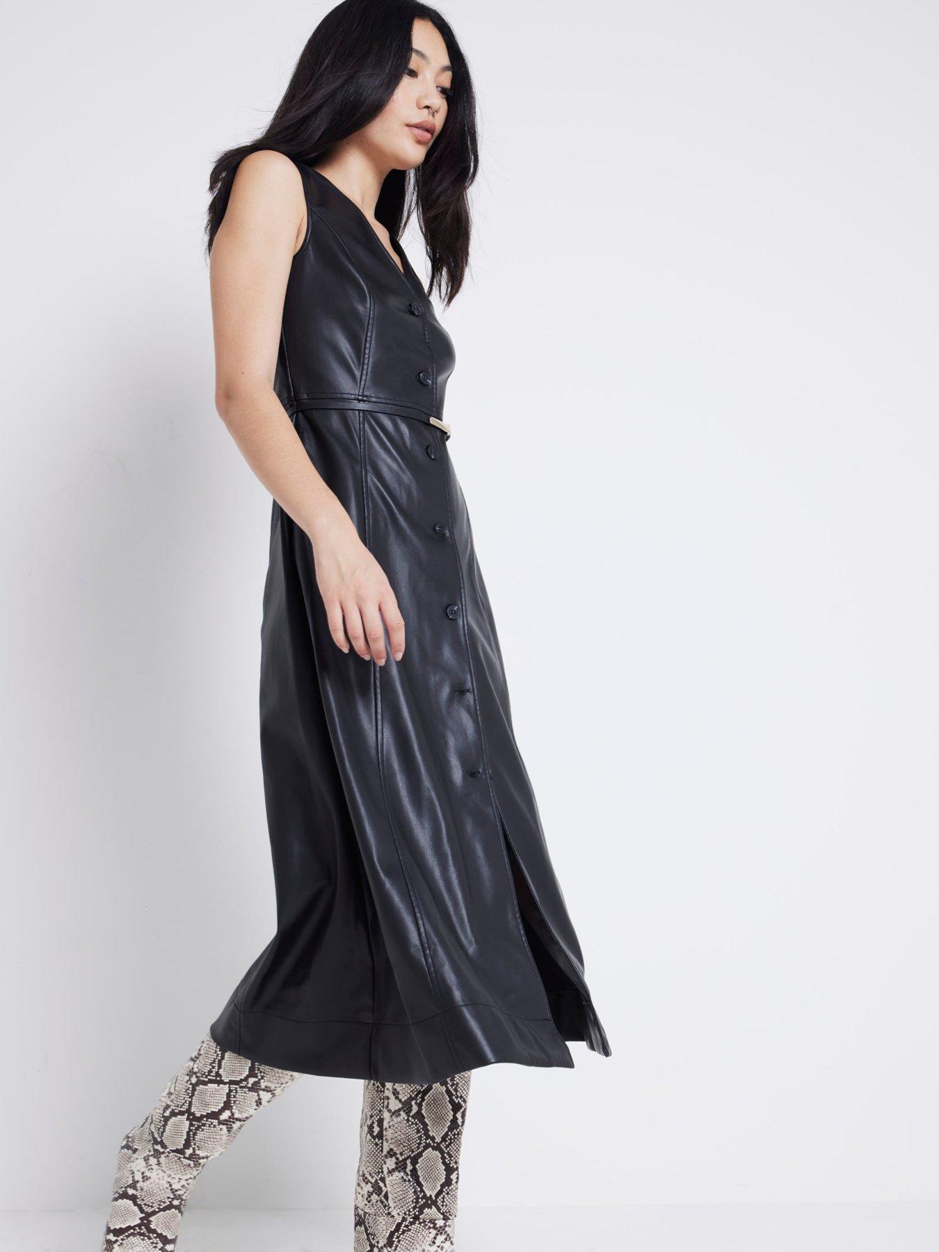 river-island-pu-a-line-pinafore-blackback